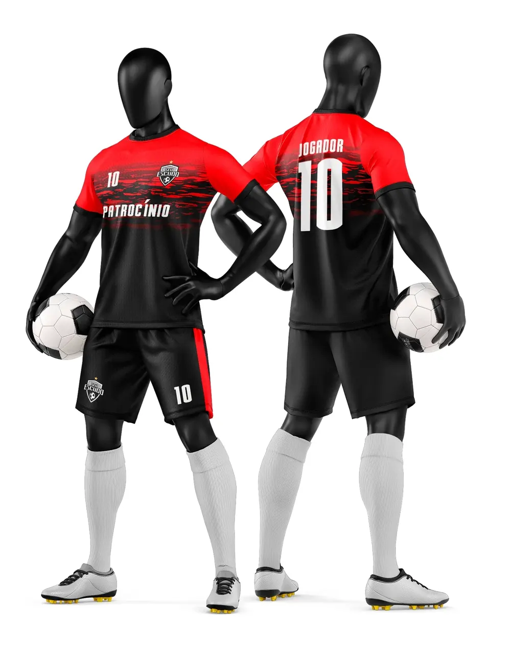 Arte Vetor Camisa e Short de Time de Futebol Amador Modelo 19
