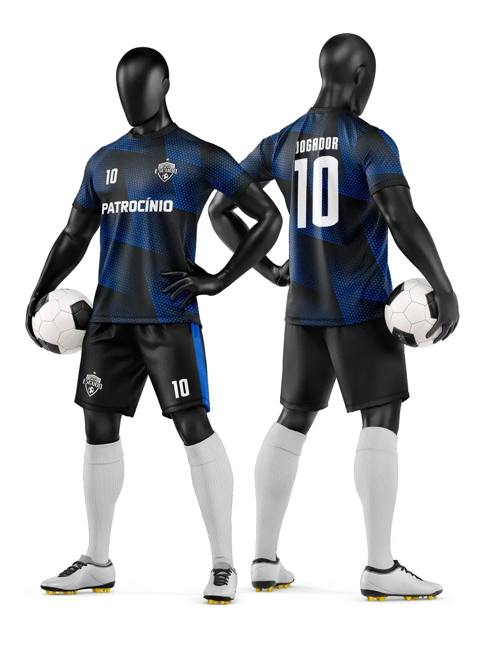 Arte Vetor Camisa e Short de Time de Futebol Amador Modelo 290