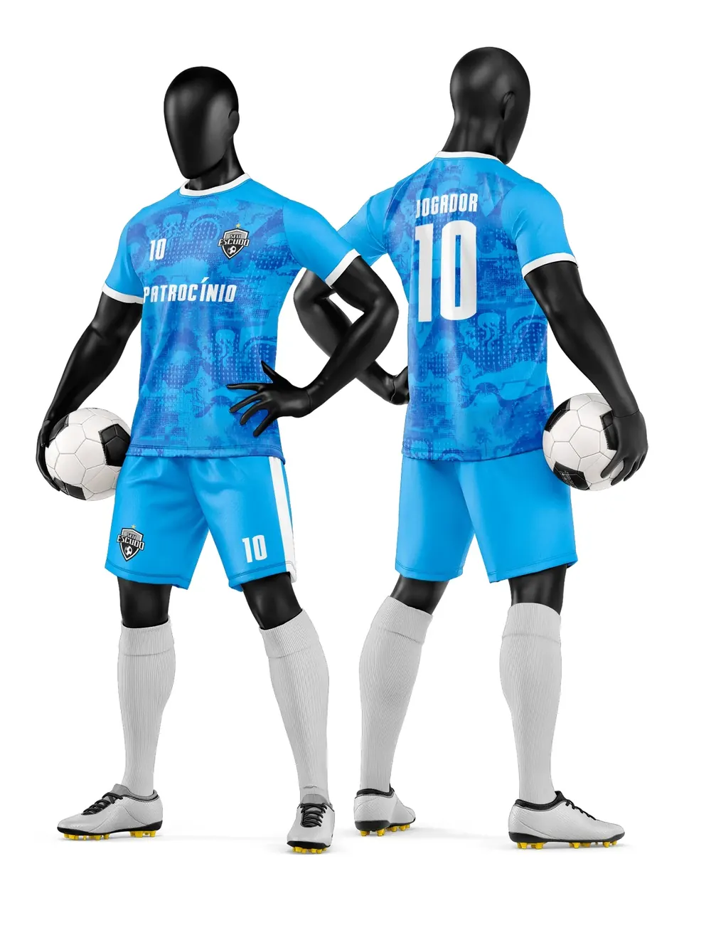 Arte Vetor Camisa e Short de Time de Futebol Amador Modelo 60