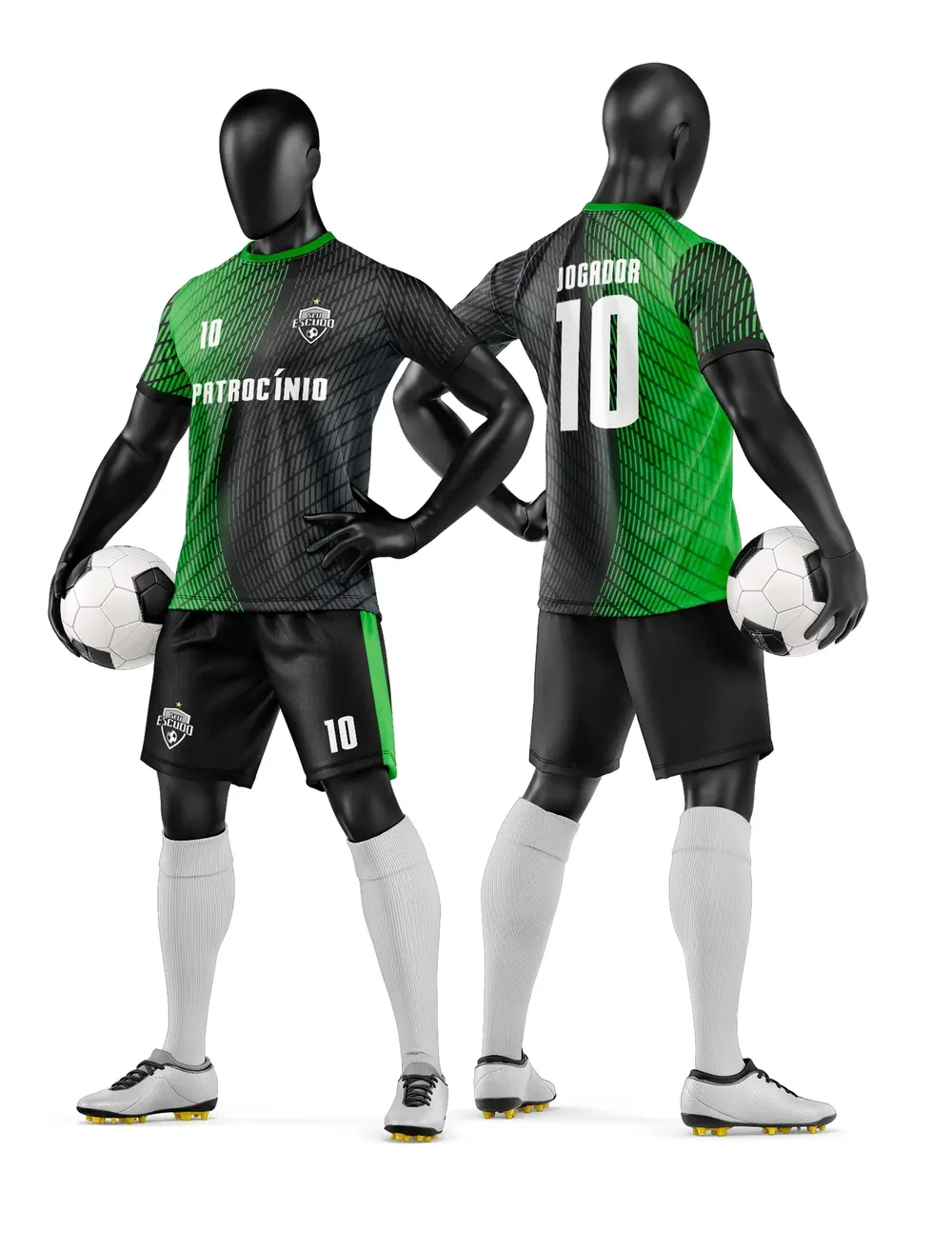 Arte Vetor Camisa e Short de Time de Futebol Amador Modelo 299