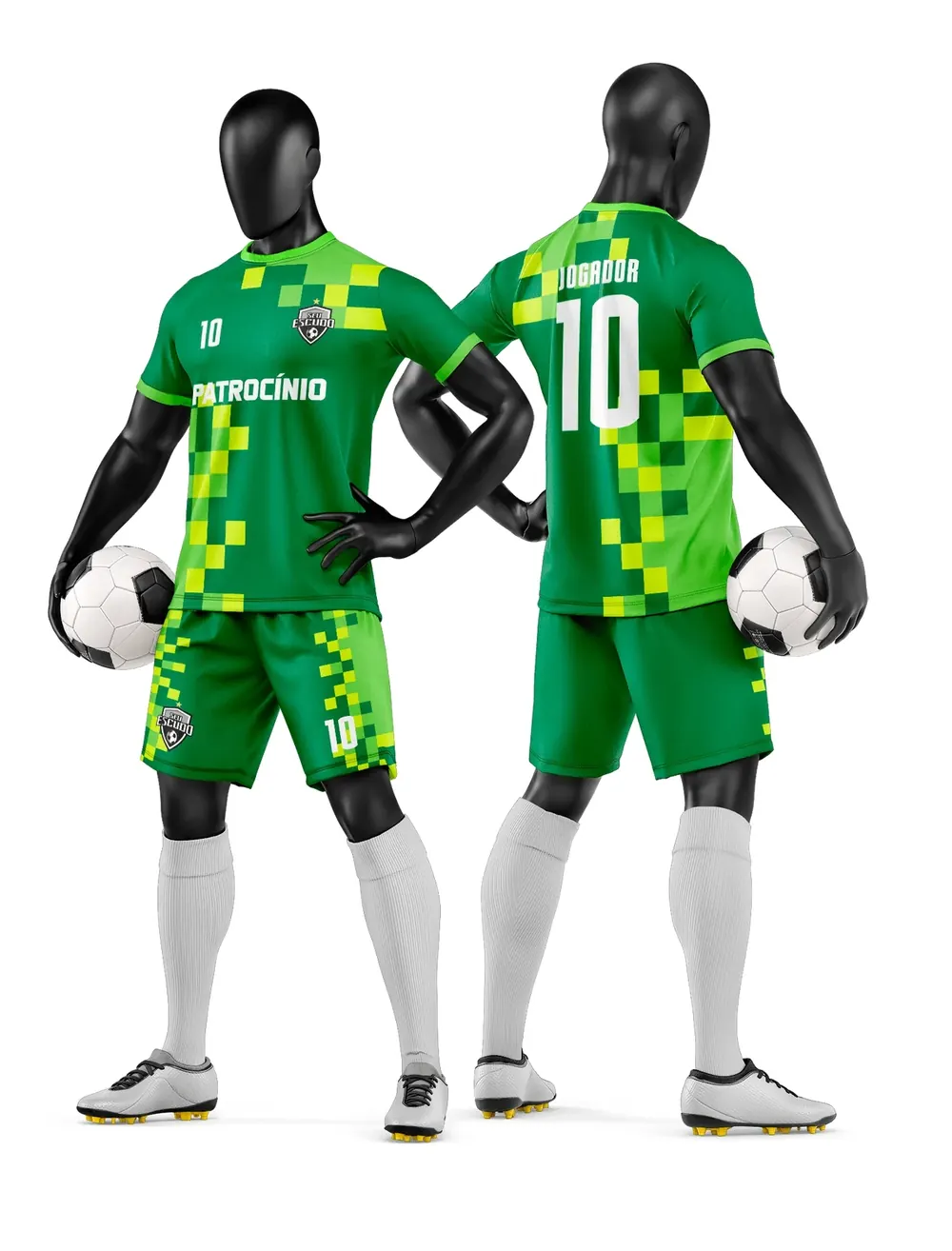 Arte Vetor Camisa e Short de Time de Futebol Amador Modelo 186
