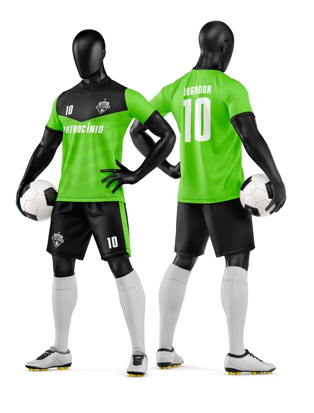 Arte Vetor Camisa e Short de Time de Futebol Amador Modelo 104