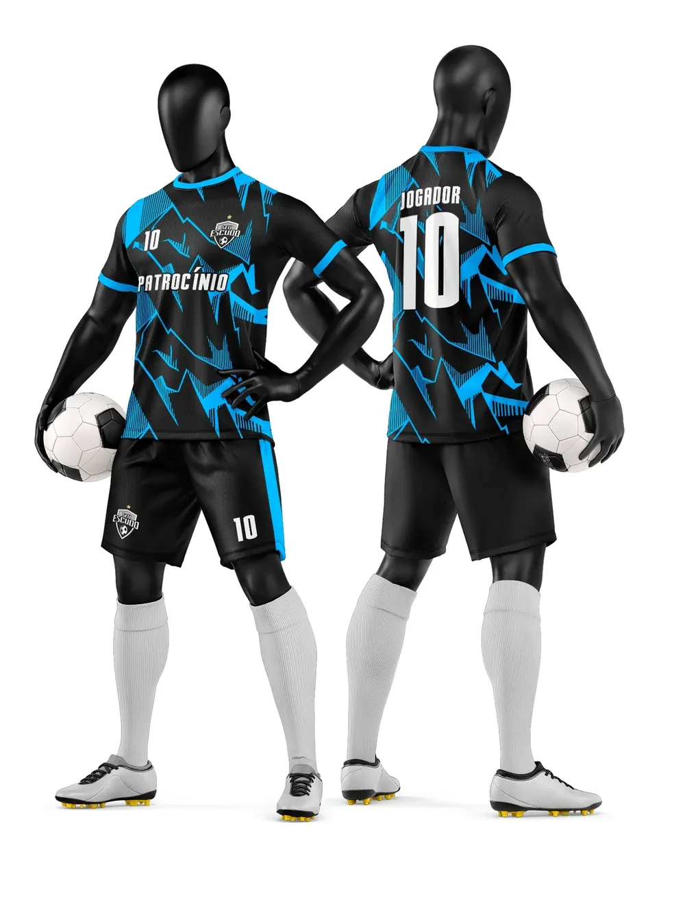 Arte Vetor Camisa e Short de Time de Futebol Amador Modelo 42