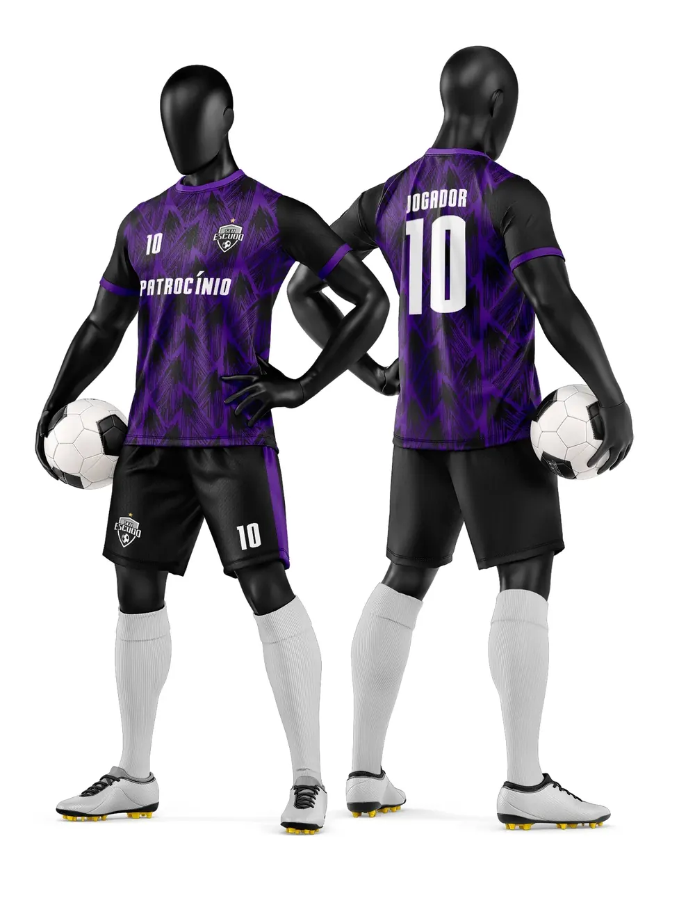 Arte Vetor Camisa e Short de Time de Futebol Amador Modelo 30