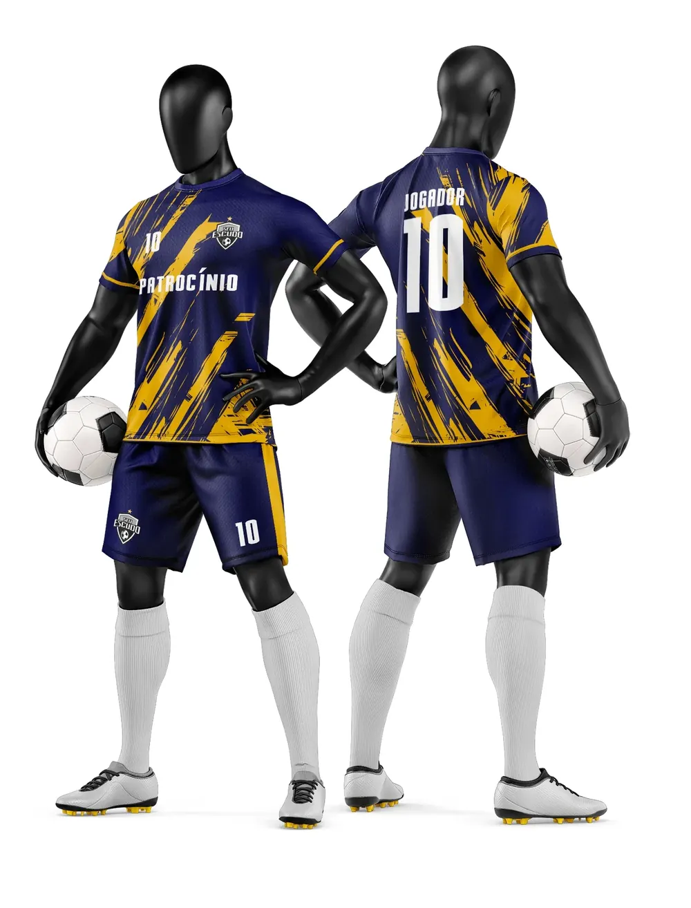 Arte Vetor Camisa e Short de Time de Futebol Amador Modelo 174