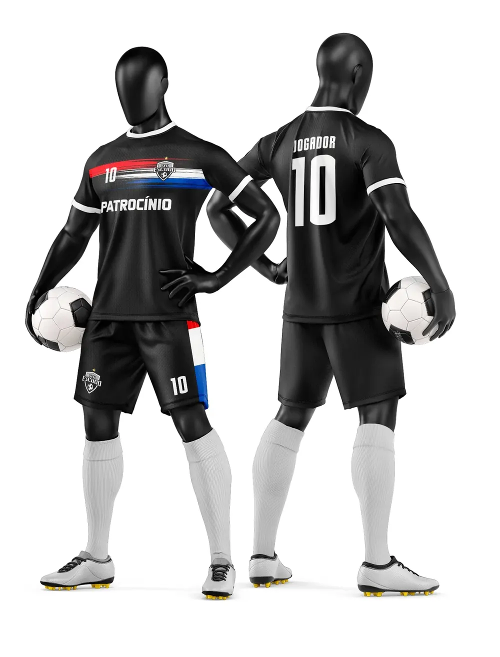 Arte Vetor Camisa e Short de Time de Futebol Amador Modelo 189