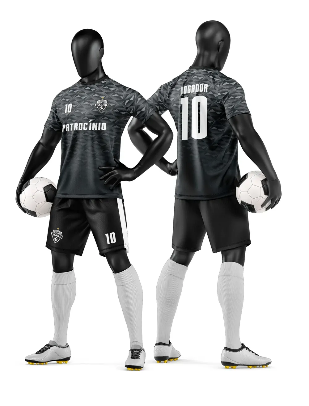 Arte Vetor Camisa e Short de Time de Futebol Amador Modelo 176
