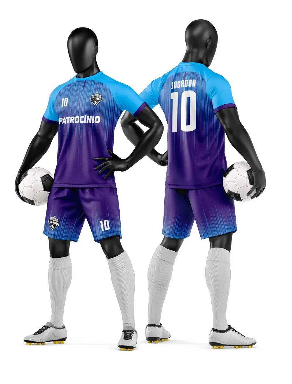 Arte Vetor Camisa e Short de Time de Futebol Amador Modelo 204