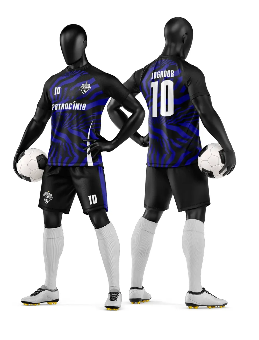 Arte Vetor Camisa e Short de Time de Futebol Amador Modelo 70