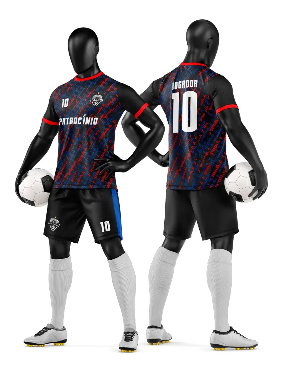 Arte Vetor Camisa e Short de Time de Futebol Amador Modelo 46