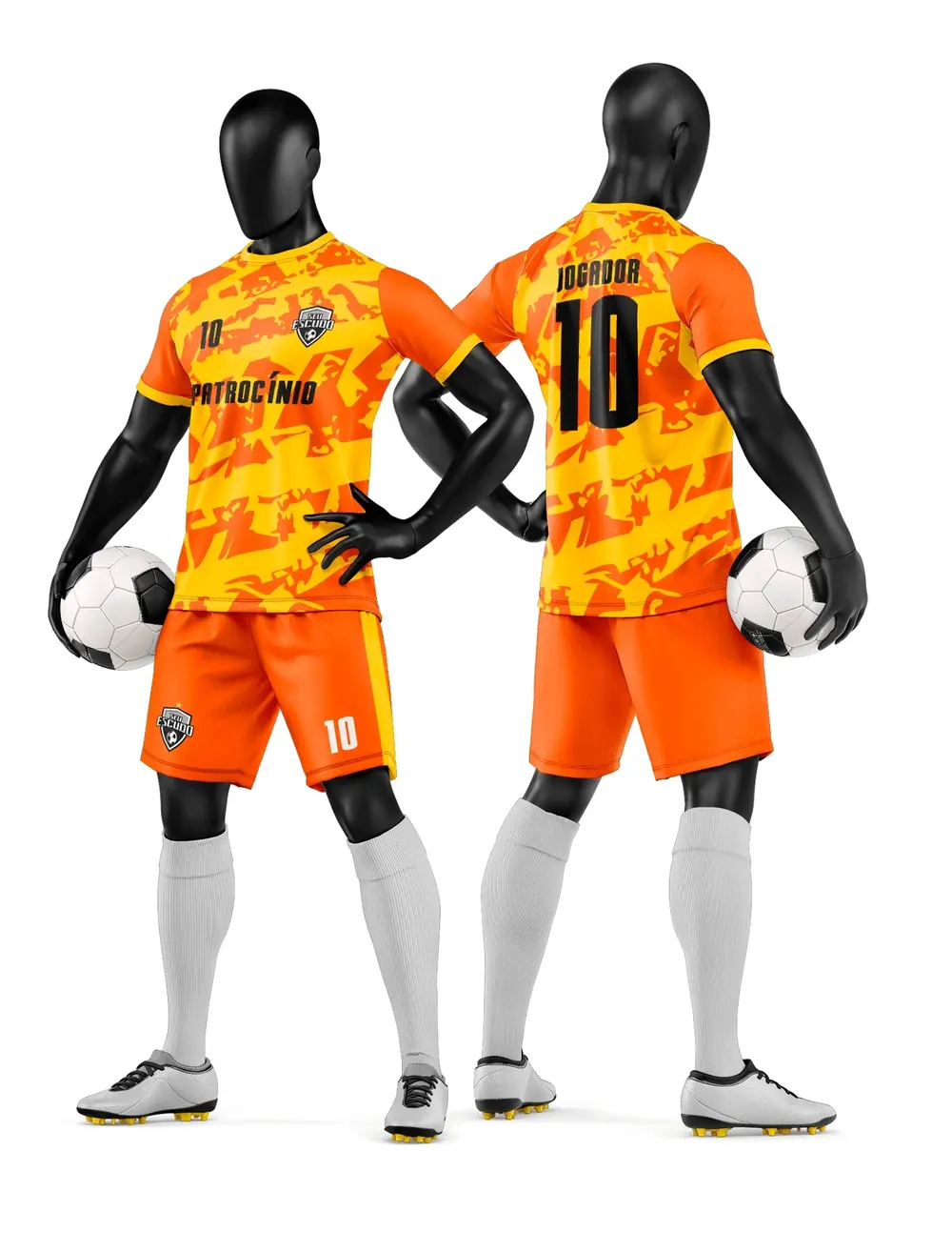 Arte Vetor Camisa e Short de Time de Futebol Amador Modelo 43