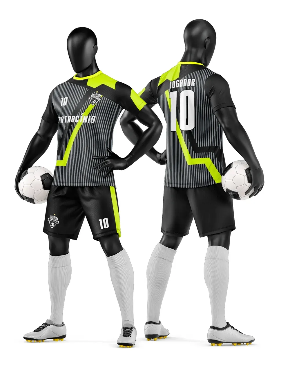 Arte Vetor Camisa e Short de Time de Futebol Amador Modelo 139