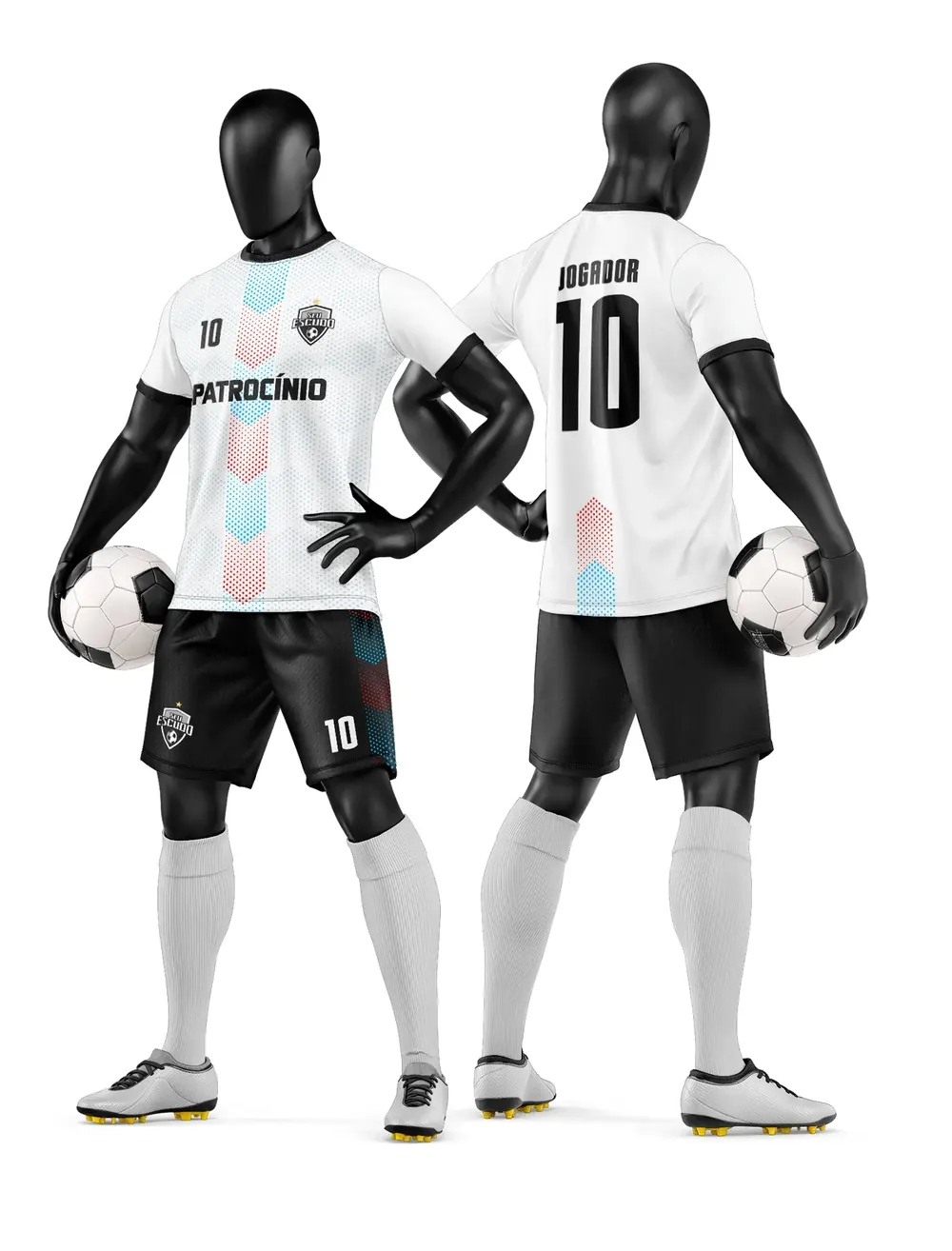 Arte Vetor Camisa e Short de Time de Futebol Amador Modelo 279