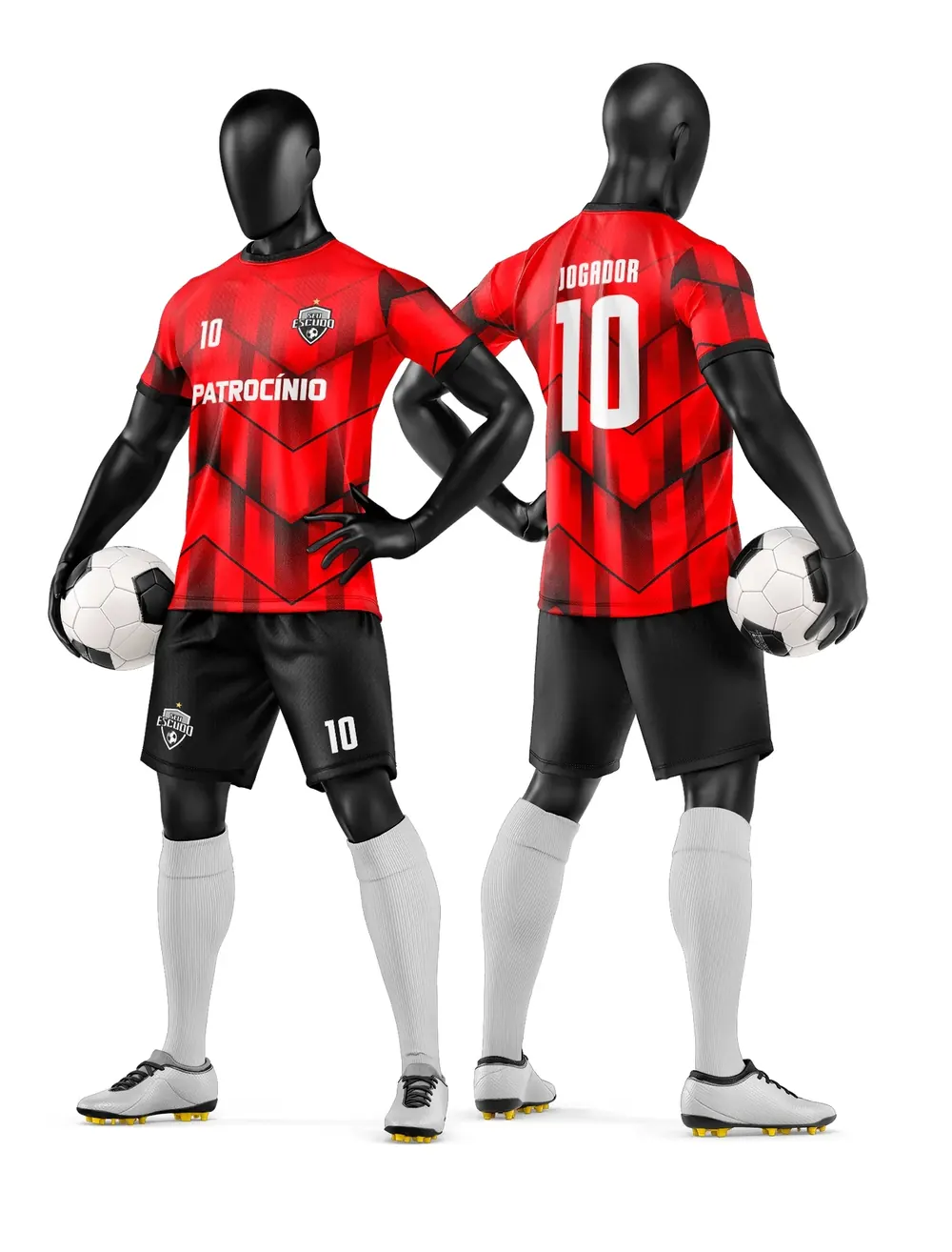 Arte Vetor Camisa e Short de Time de Futebol Amador Modelo 207