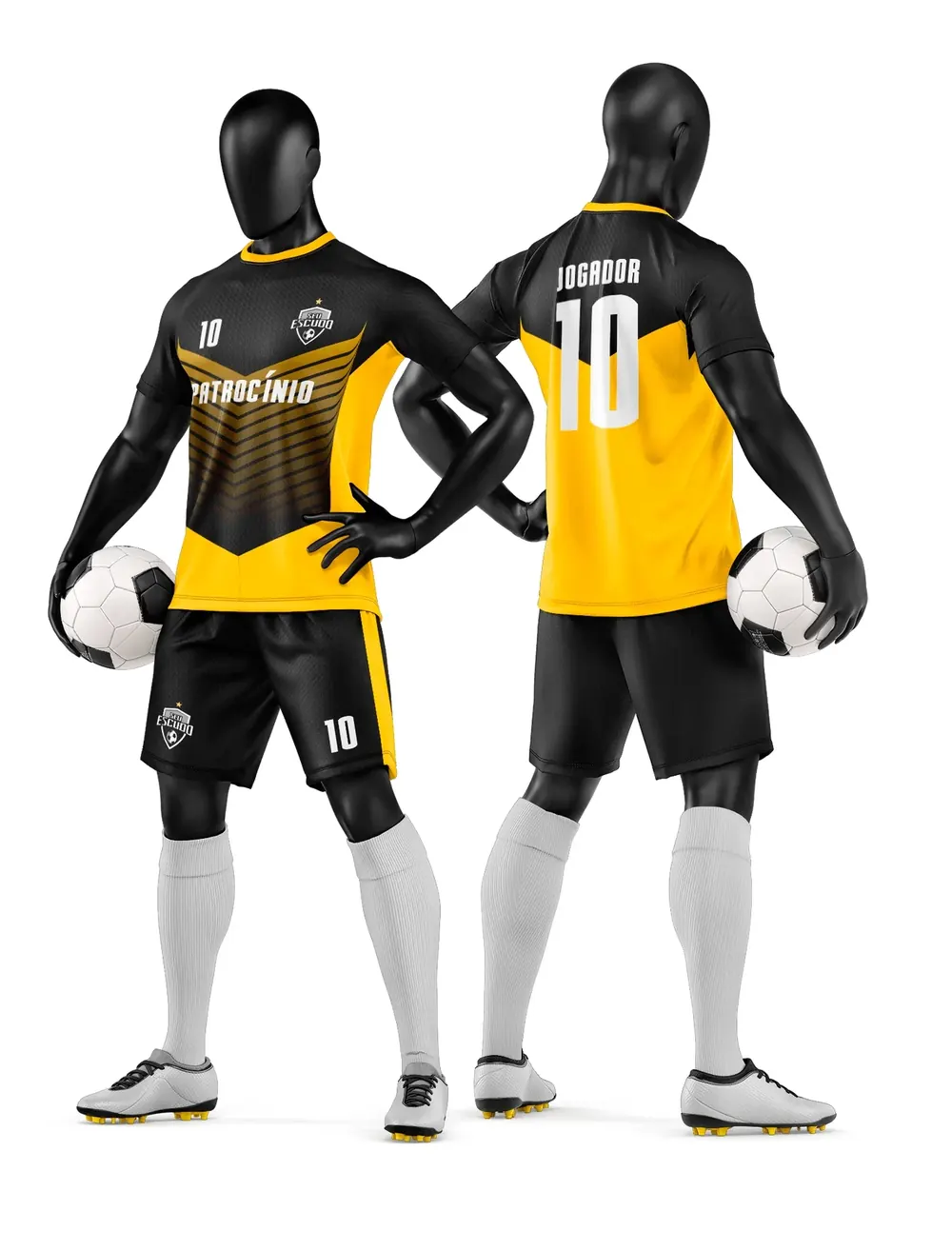 Arte Vetor Camisa e Short de Time de Futebol Amador Modelo 97