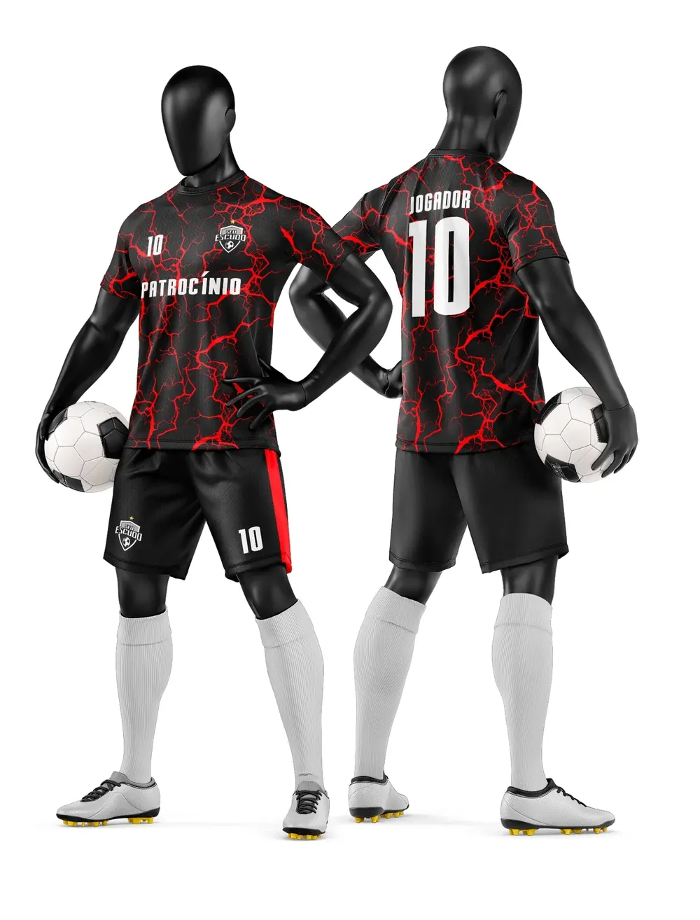 Arte Vetor Camisa e Short de Time de Futebol Amador Modelo 275