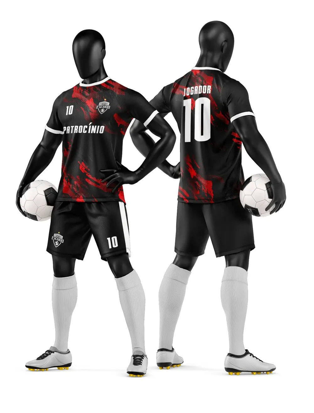 Arte Vetor Camisa e Short de Time de Futebol Amador Modelo 59