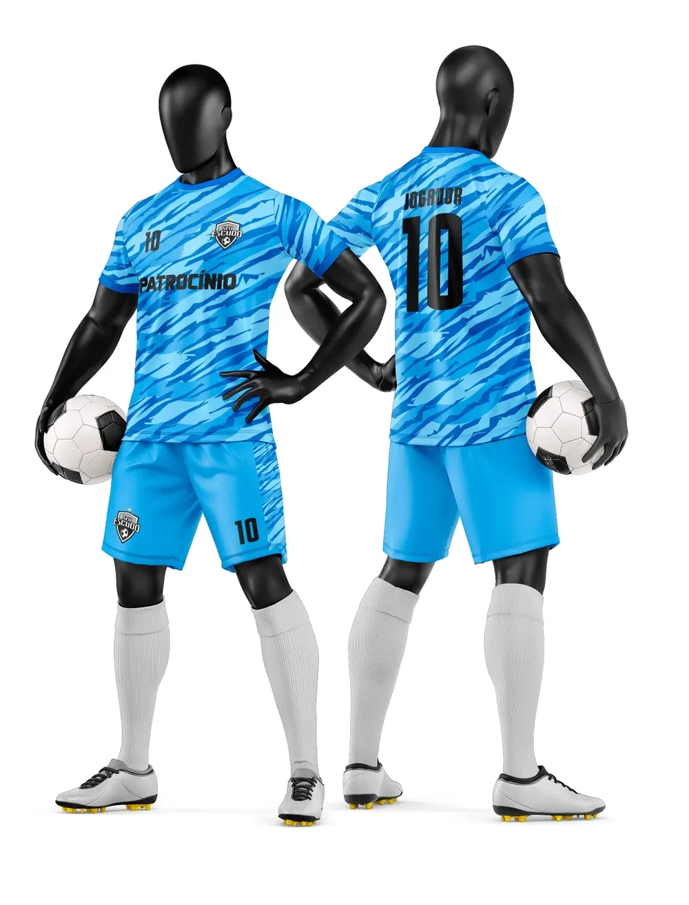 Arte Vetor Camisa e Short de Time de Futebol Amador Modelo 236
