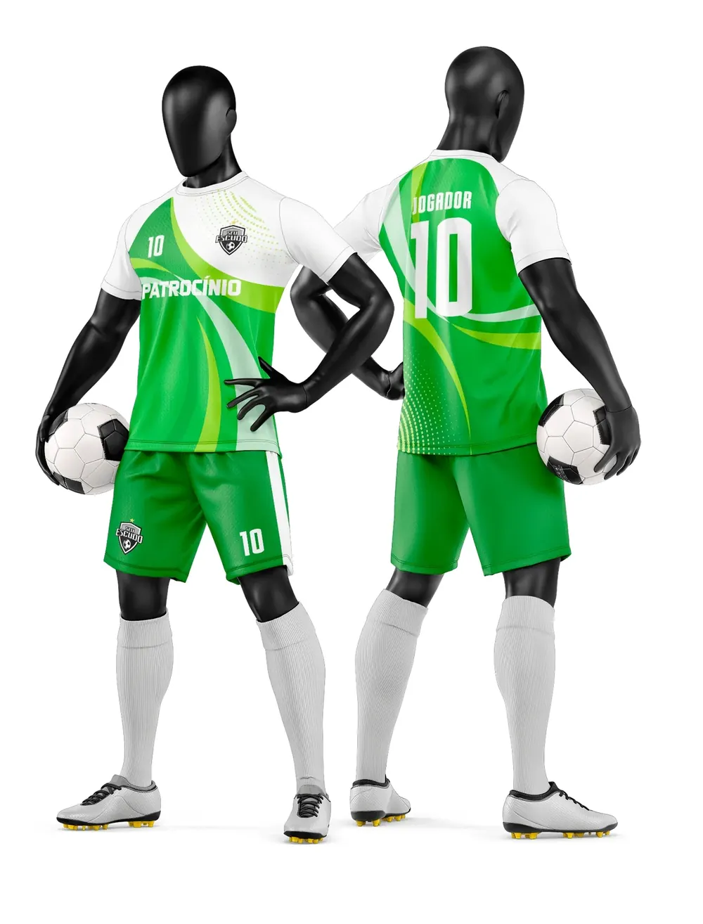 Arte Vetor Camisa e Short de Time de Futebol Amador Modelo 243