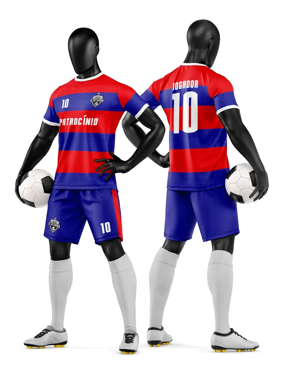 Arte Vetor Camisa e Short de Time de Futebol Amador Modelo 55