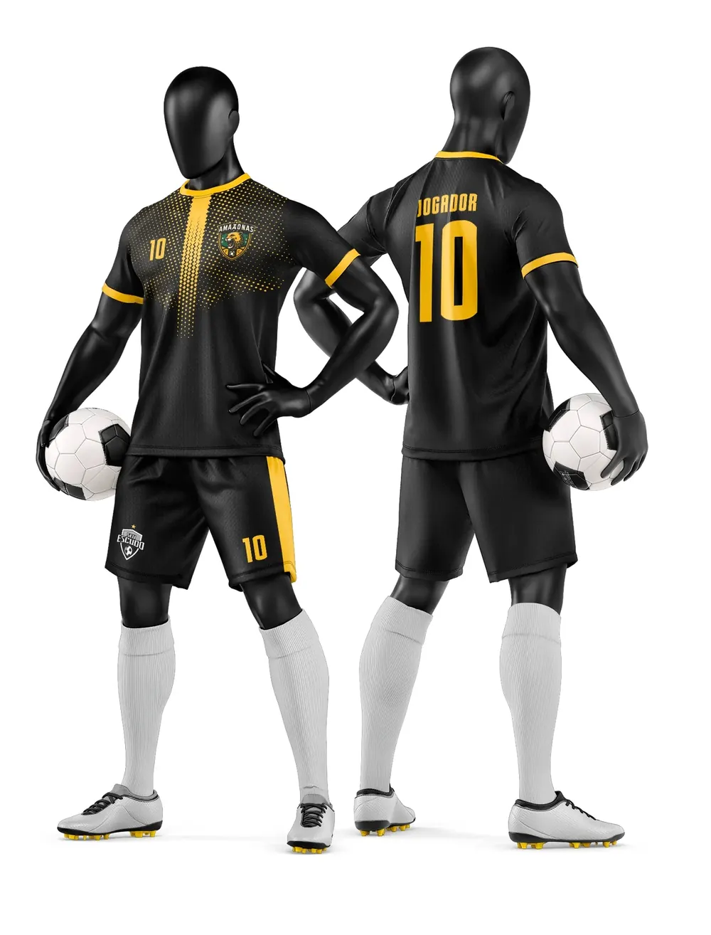 Arte Vetor Camisa e Short de Time de Futebol Amador Modelo 215