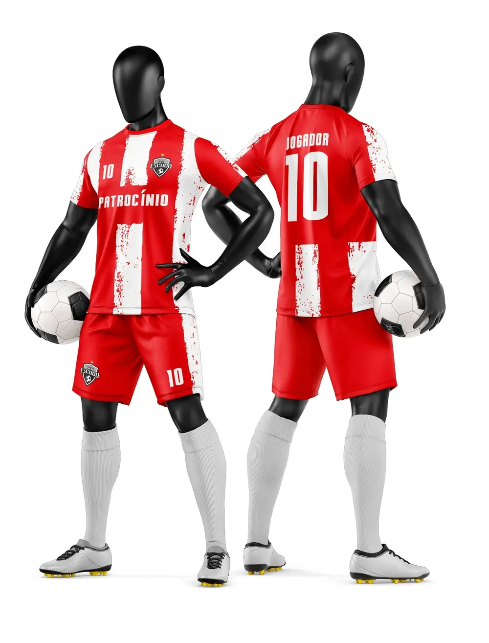 Arte Vetor Camisa e Short de Time de Futebol Amador Modelo 180