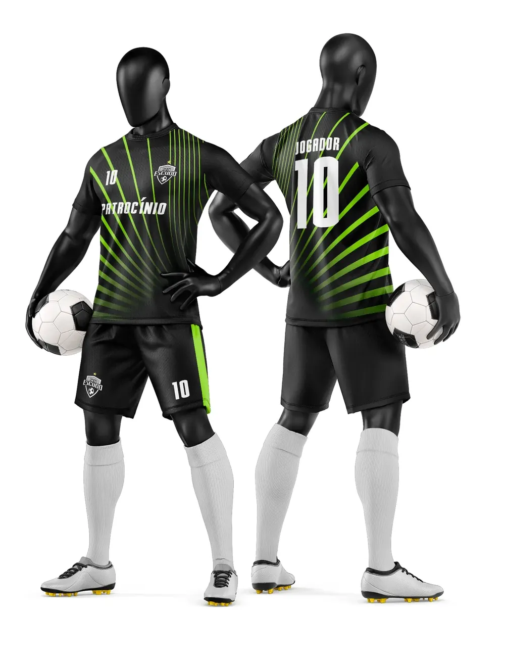 Arte Vetor Camisa e Short de Time de Futebol Amador Modelo 150