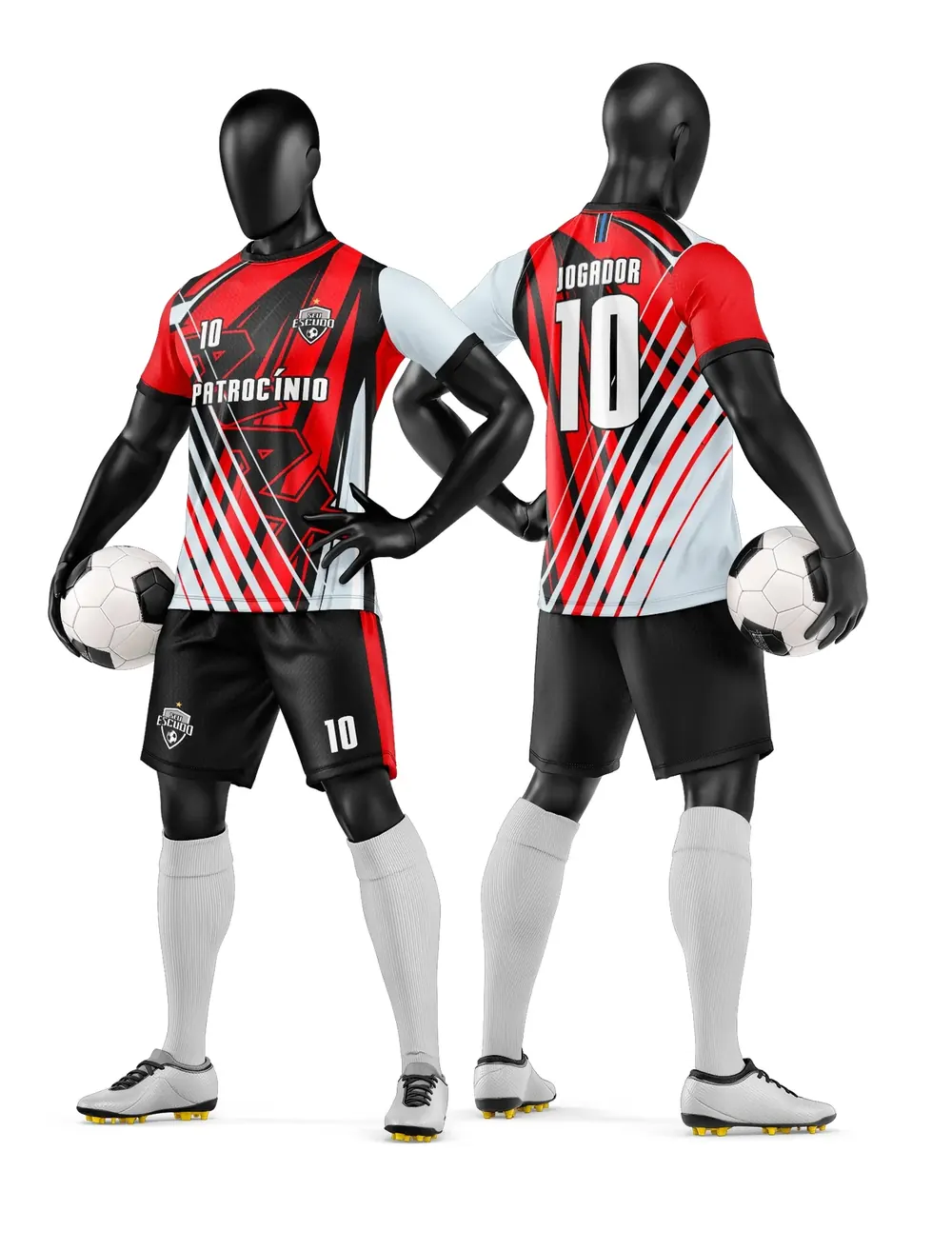 Arte Vetor Camisa e Short de Time de Futebol Amador Modelo 169