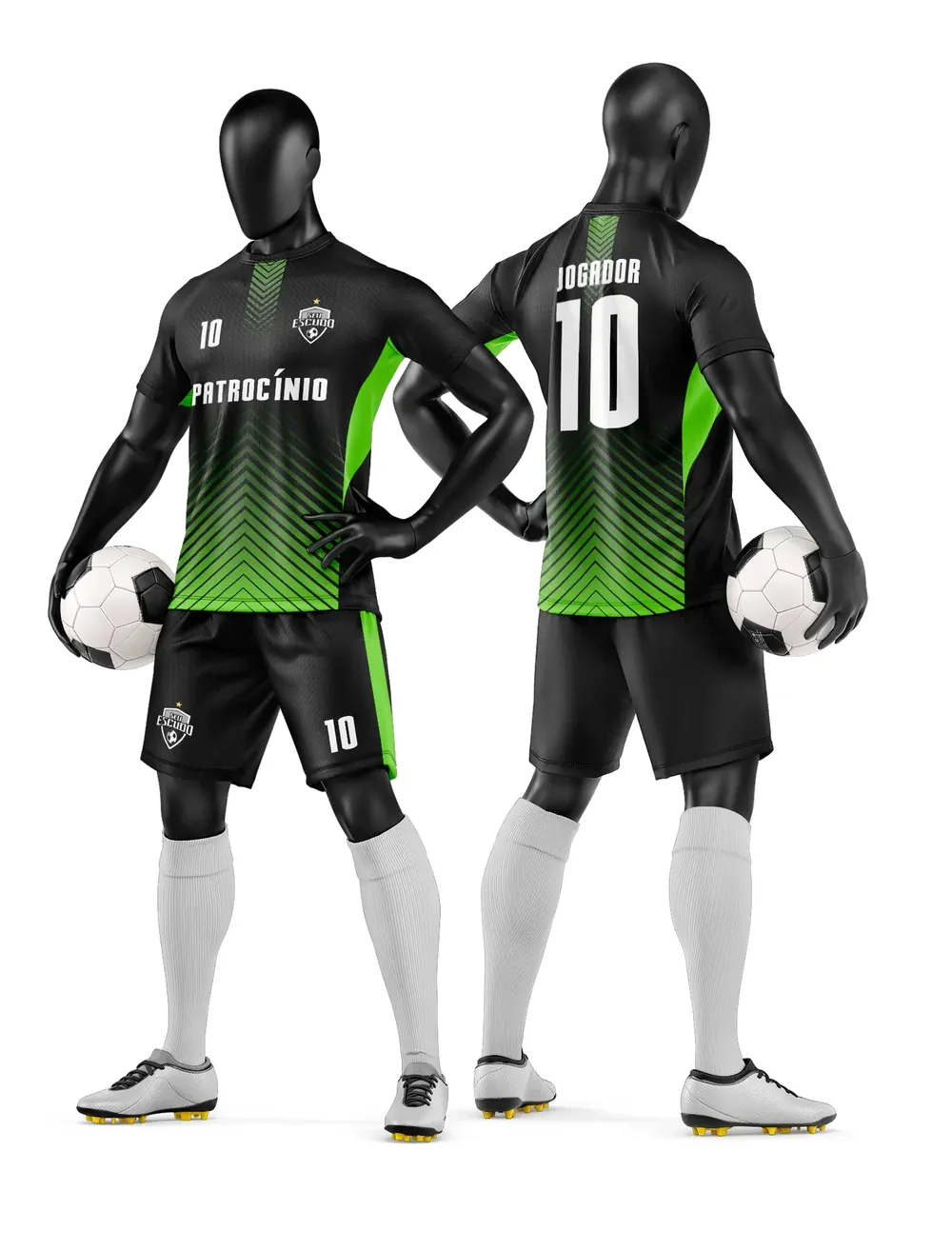 Arte Vetor Camisa e Short de Time de Futebol Amador Modelo 272