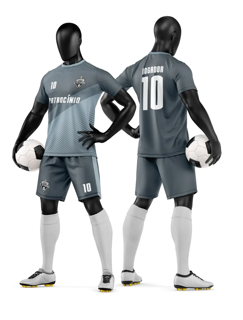 Arte Vetor Camisa e Short de Time de Futebol Amador Modelo 120
