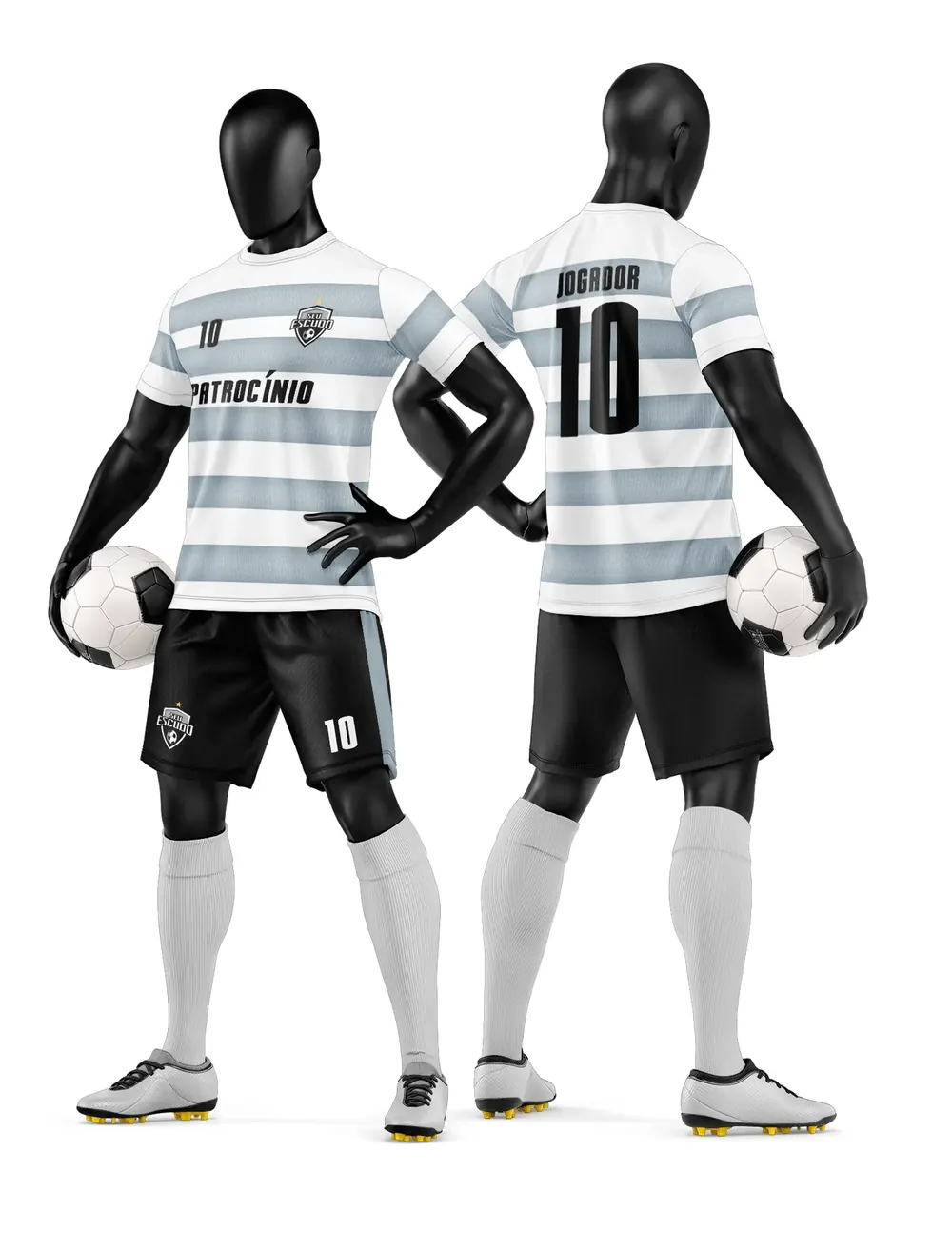 Arte Vetor Camisa e Short de Time de Futebol Amador Modelo 112