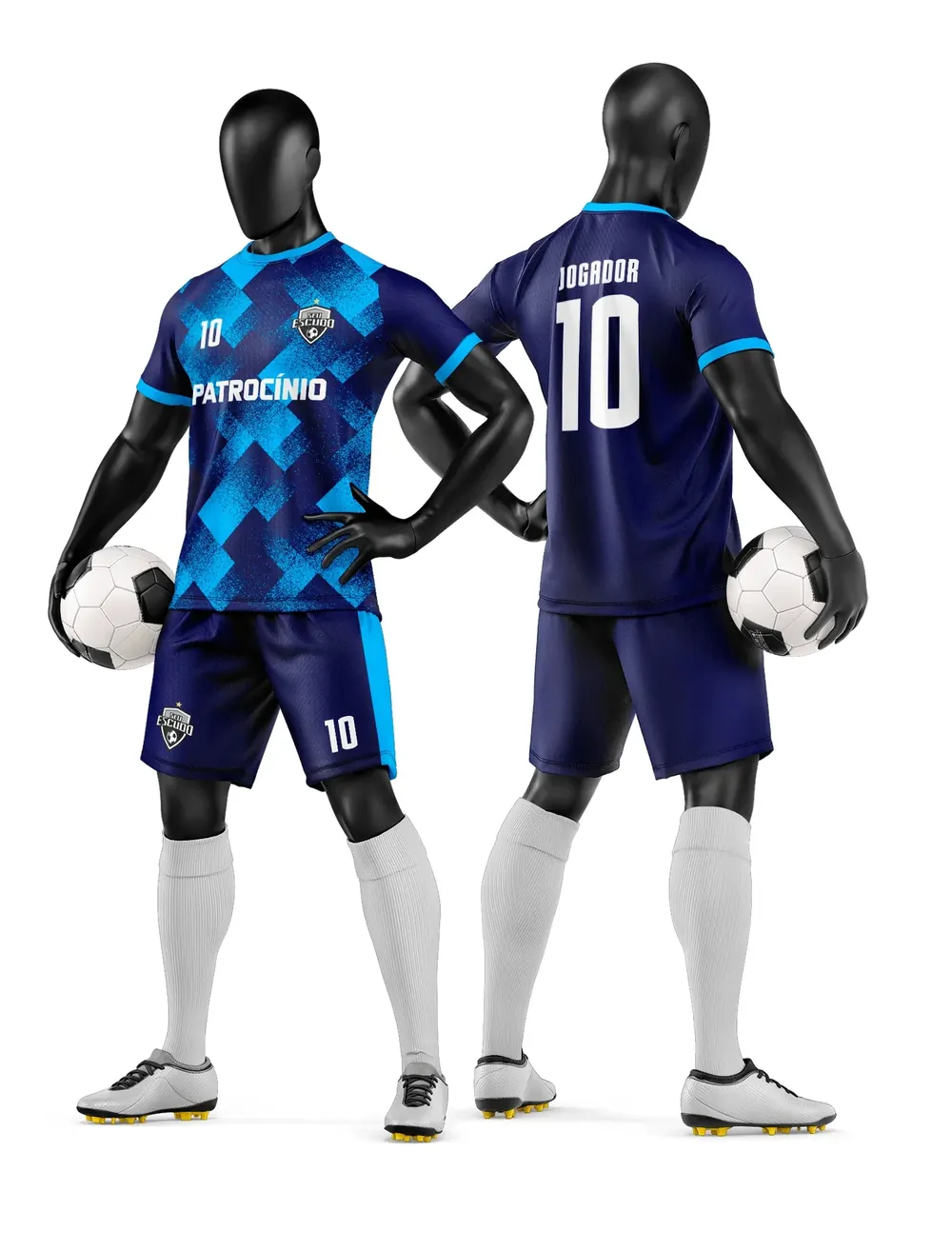 Arte Vetor Camisa e Short de Time de Futebol Amador Modelo 225