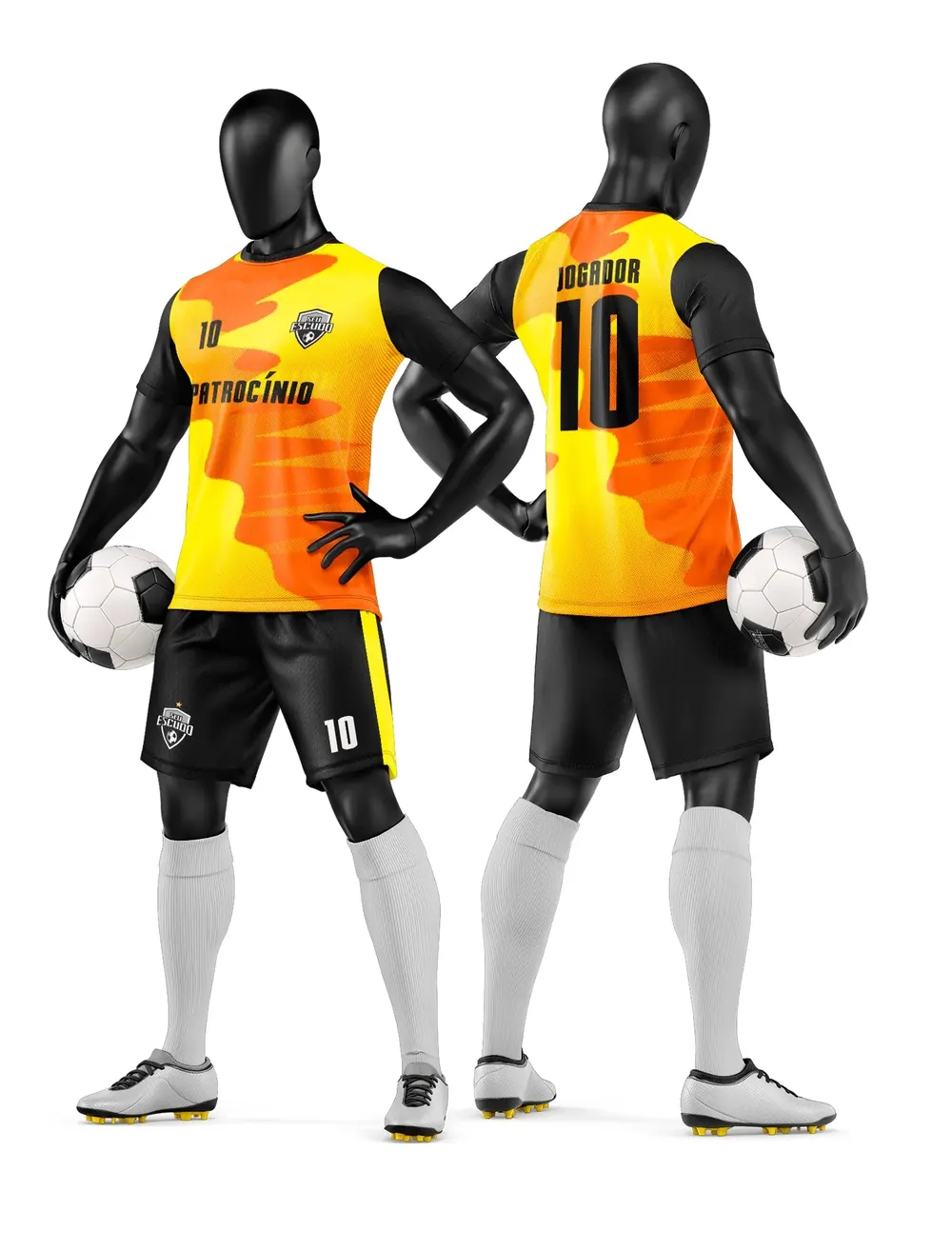 Arte Vetor Camisa e Short de Time de Futebol Amador Modelo 148