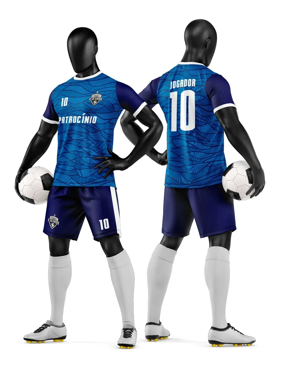 Arte Vetor Camisa e Short de Time de Futebol Amador Modelo 40