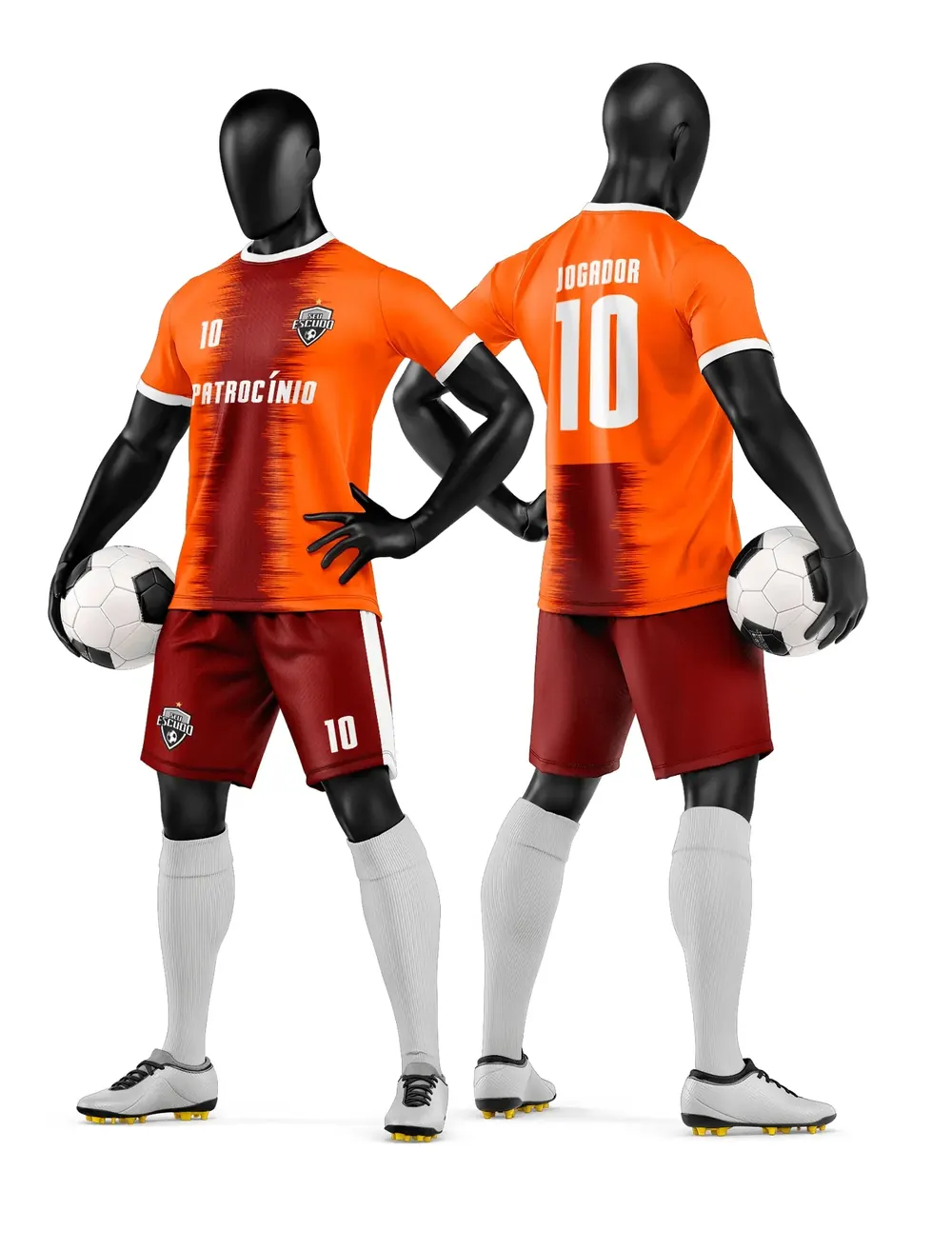 Arte Vetor Camisa e Short de Time de Futebol Amador Modelo 21