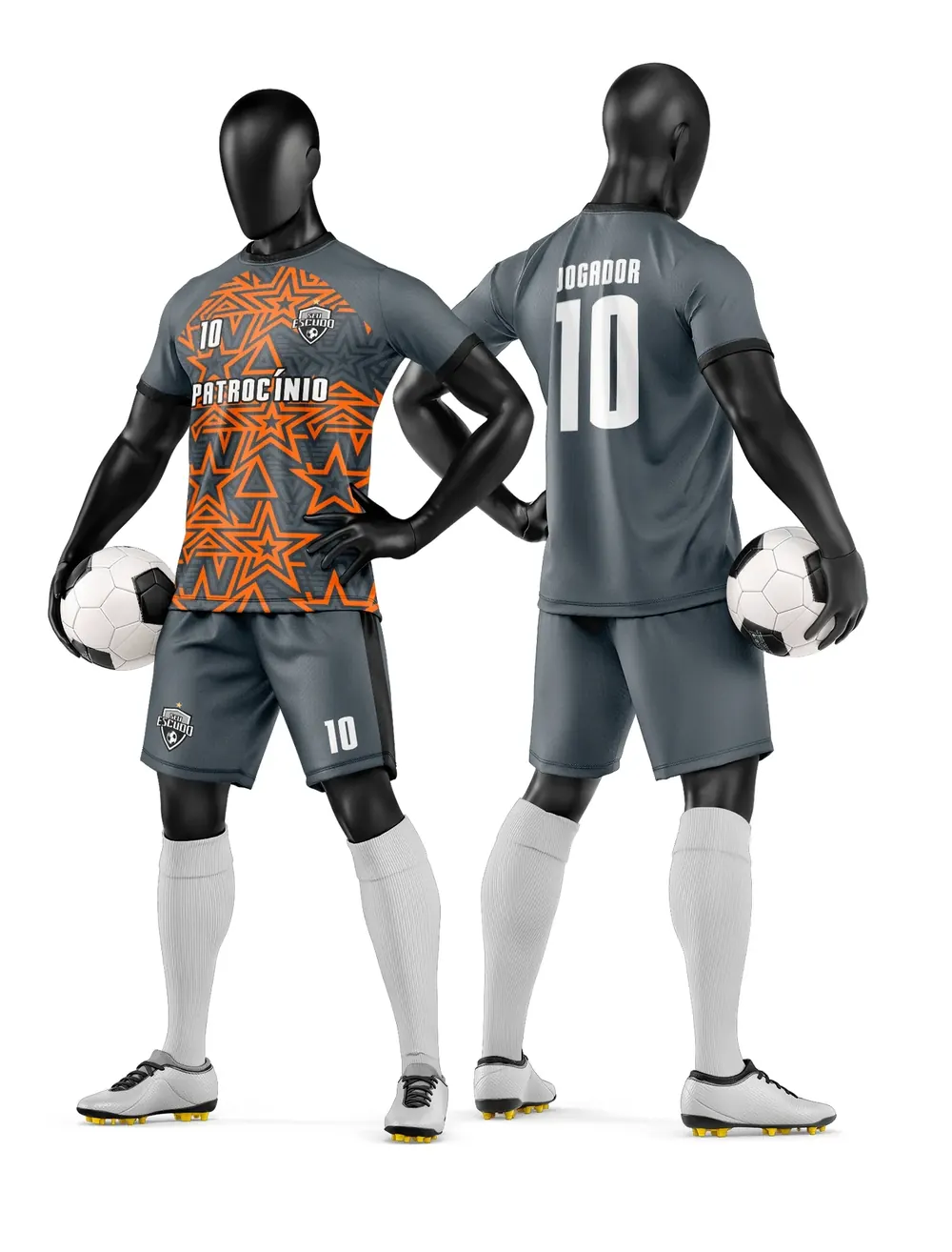 Arte Vetor Camisa e Short de Time de Futebol Amador Modelo 168