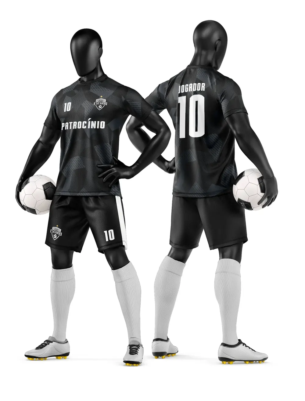 Arte Vetor Camisa e Short de Time de Futebol Amador Modelo 179