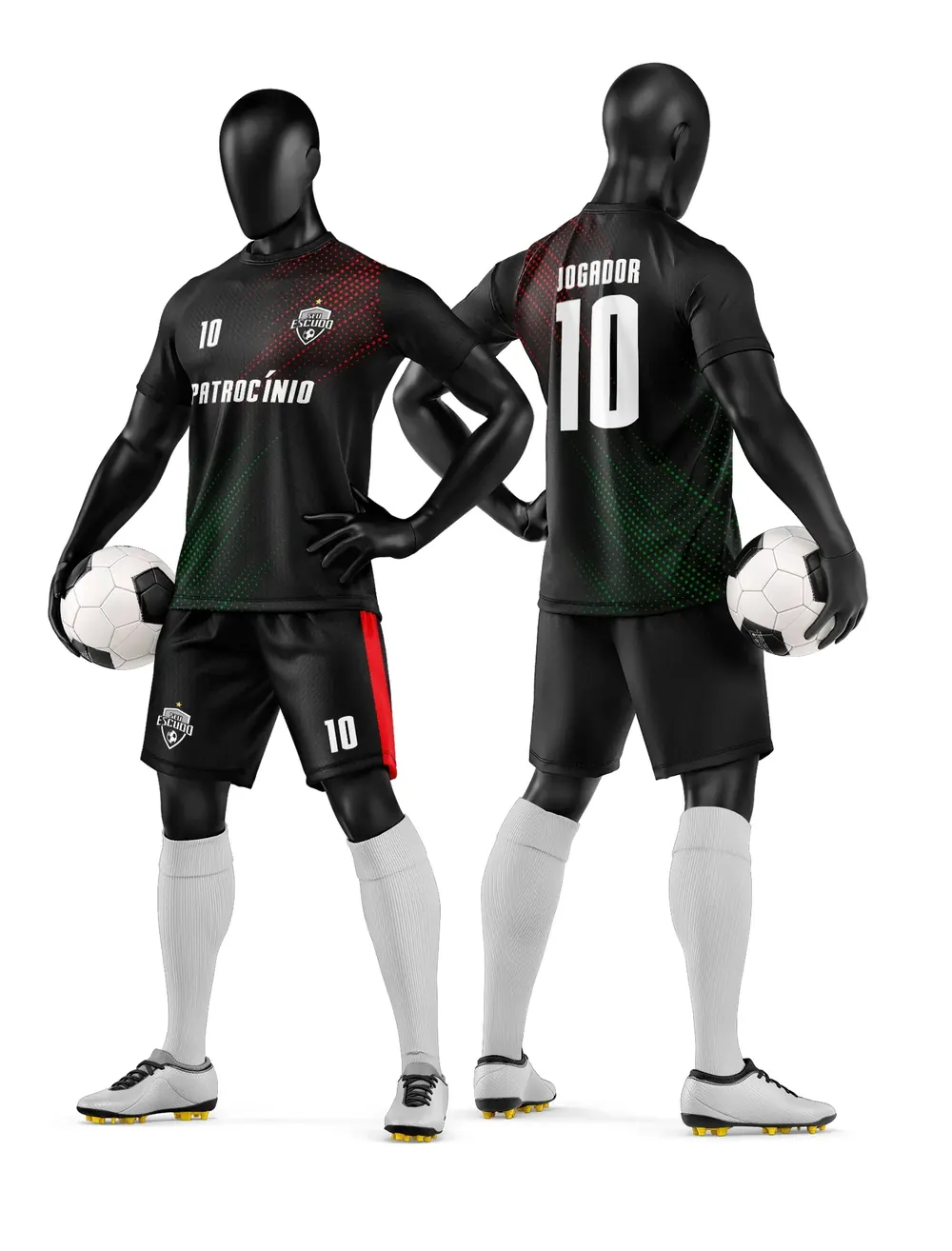 Arte Vetor Camisa e Short de Time de Futebol Amador Modelo 126