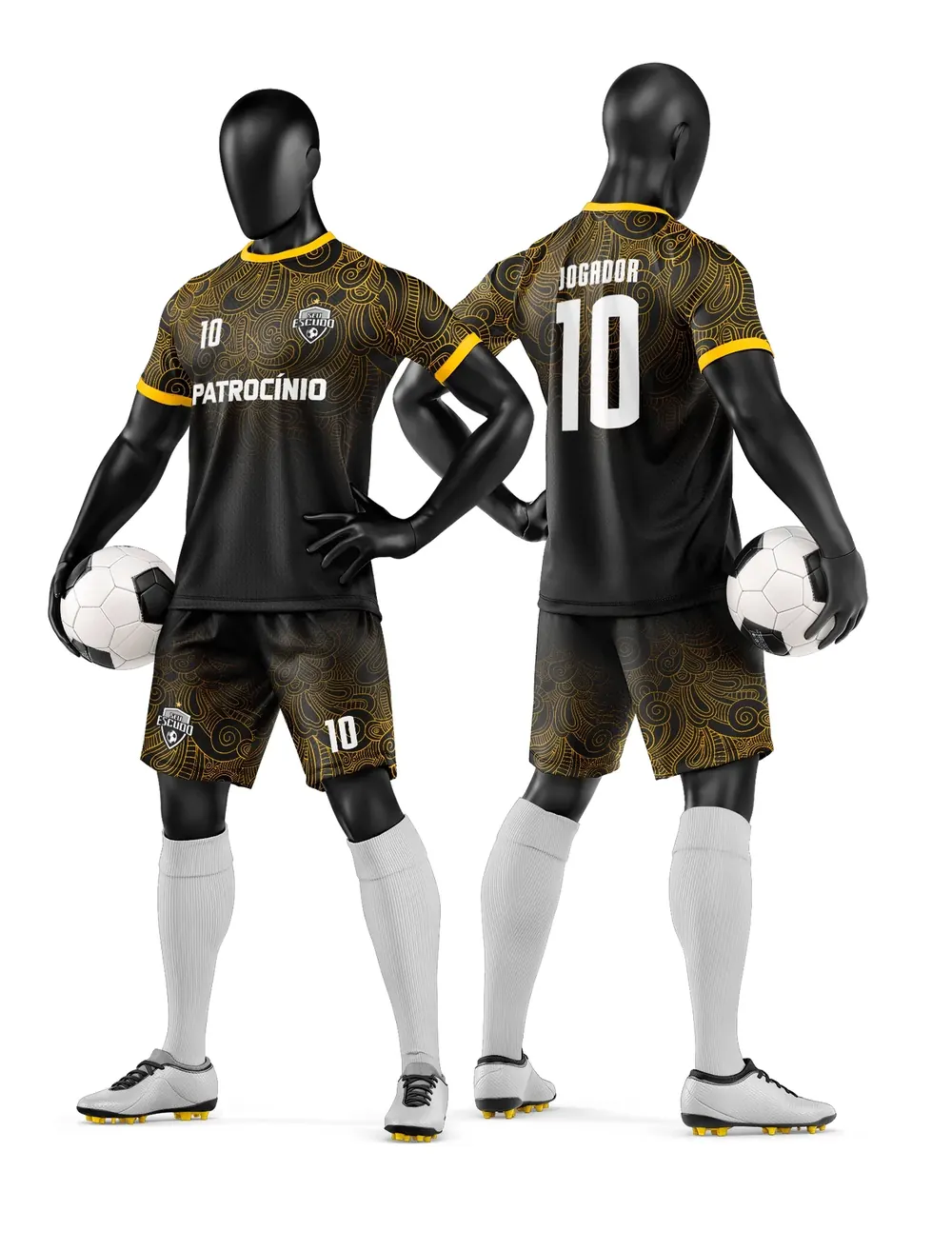Arte Vetor Camisa e Short de Time de Futebol Amador Modelo 224