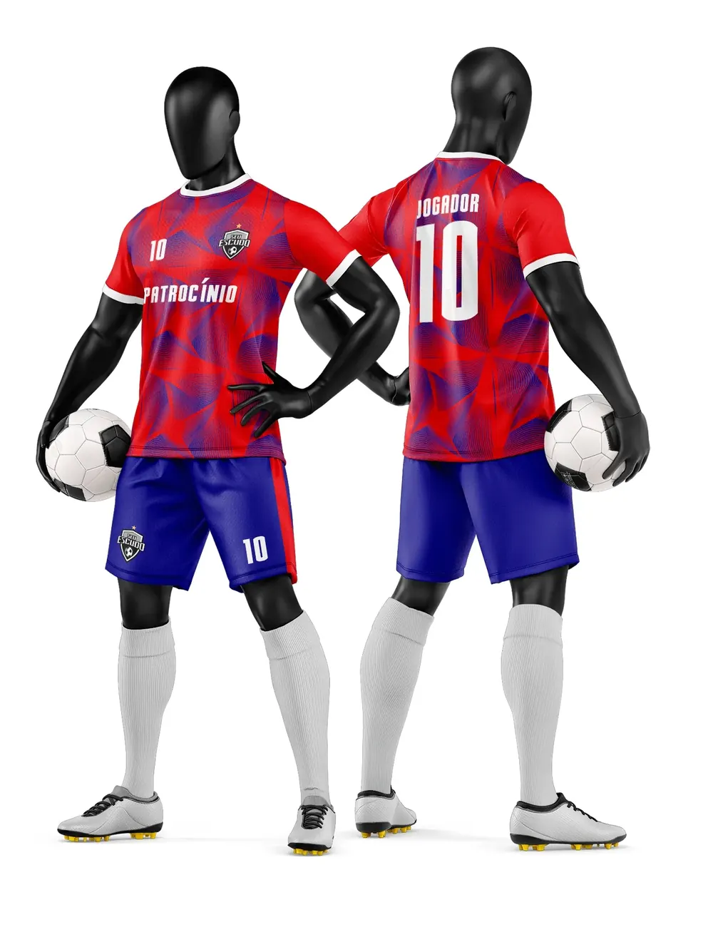 Arte Vetor Camisa e Short de Time de Futebol Amador Modelo 50
