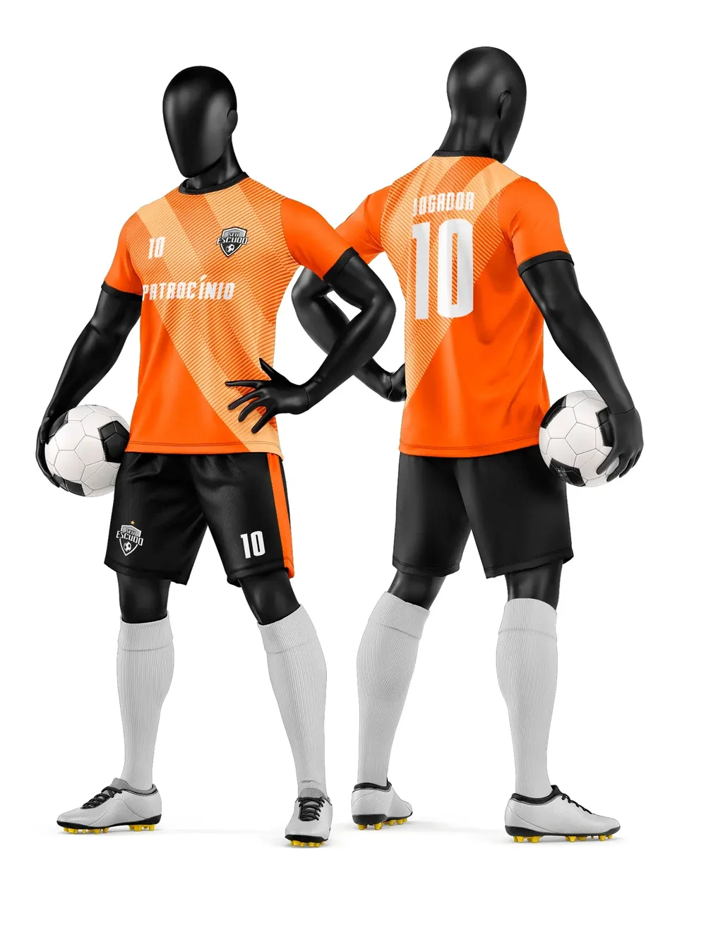 Arte Vetor Camisa e Short de Time de Futebol Amador Modelo 18