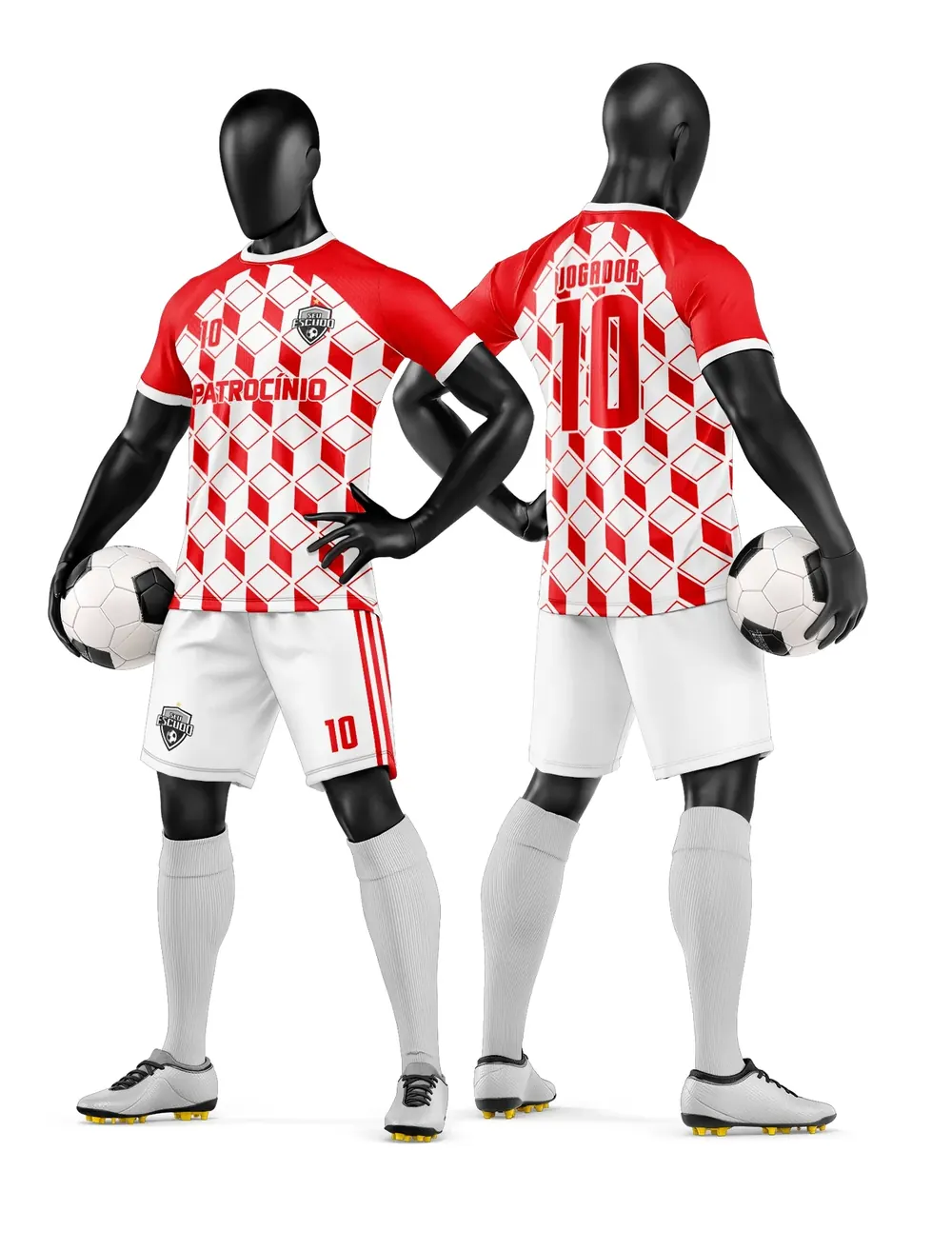 Arte Vetor Camisa e Short de Time de Futebol Amador Modelo 286