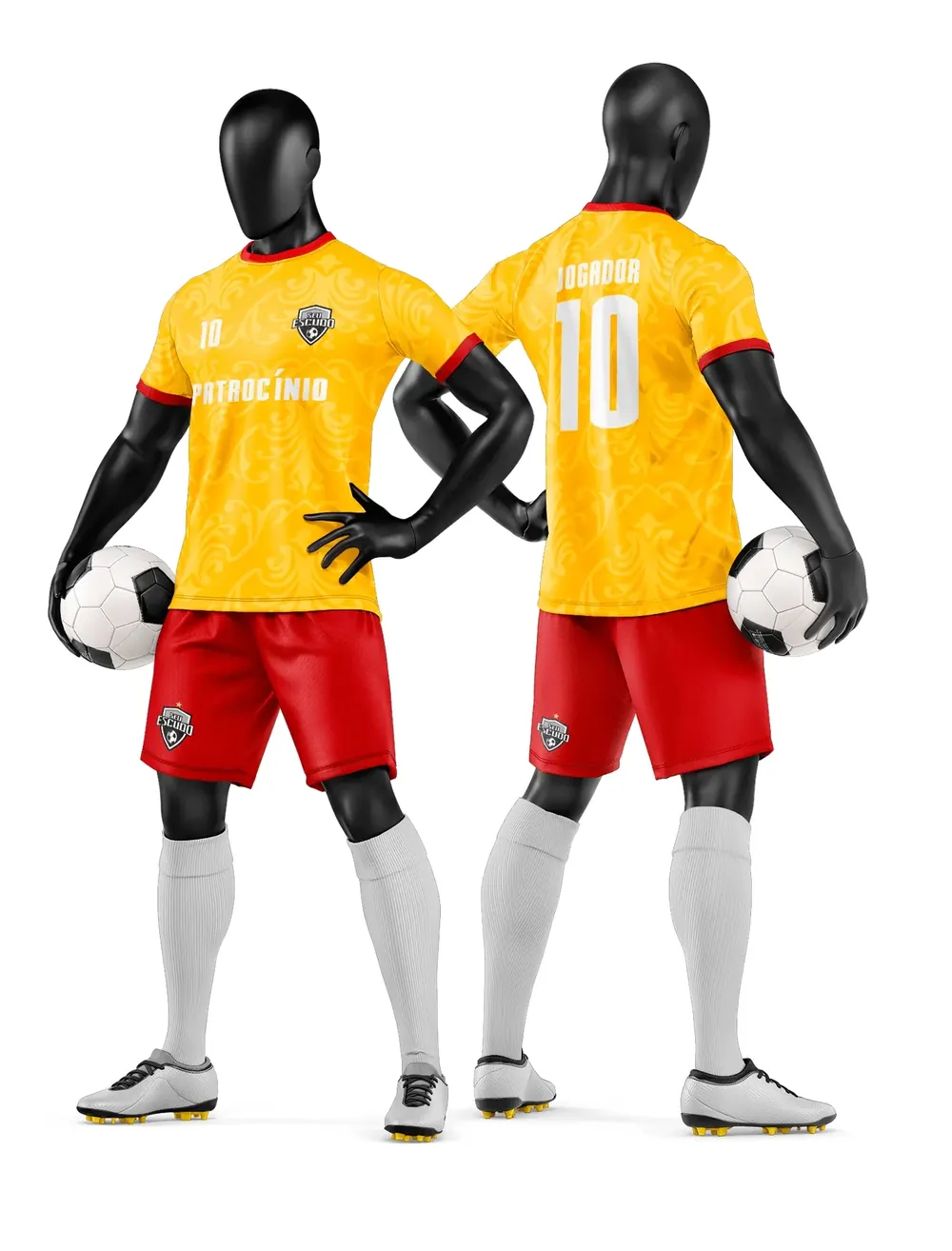 Arte Vetor Camisa e Short de Time de Futebol Amador Modelo 175
