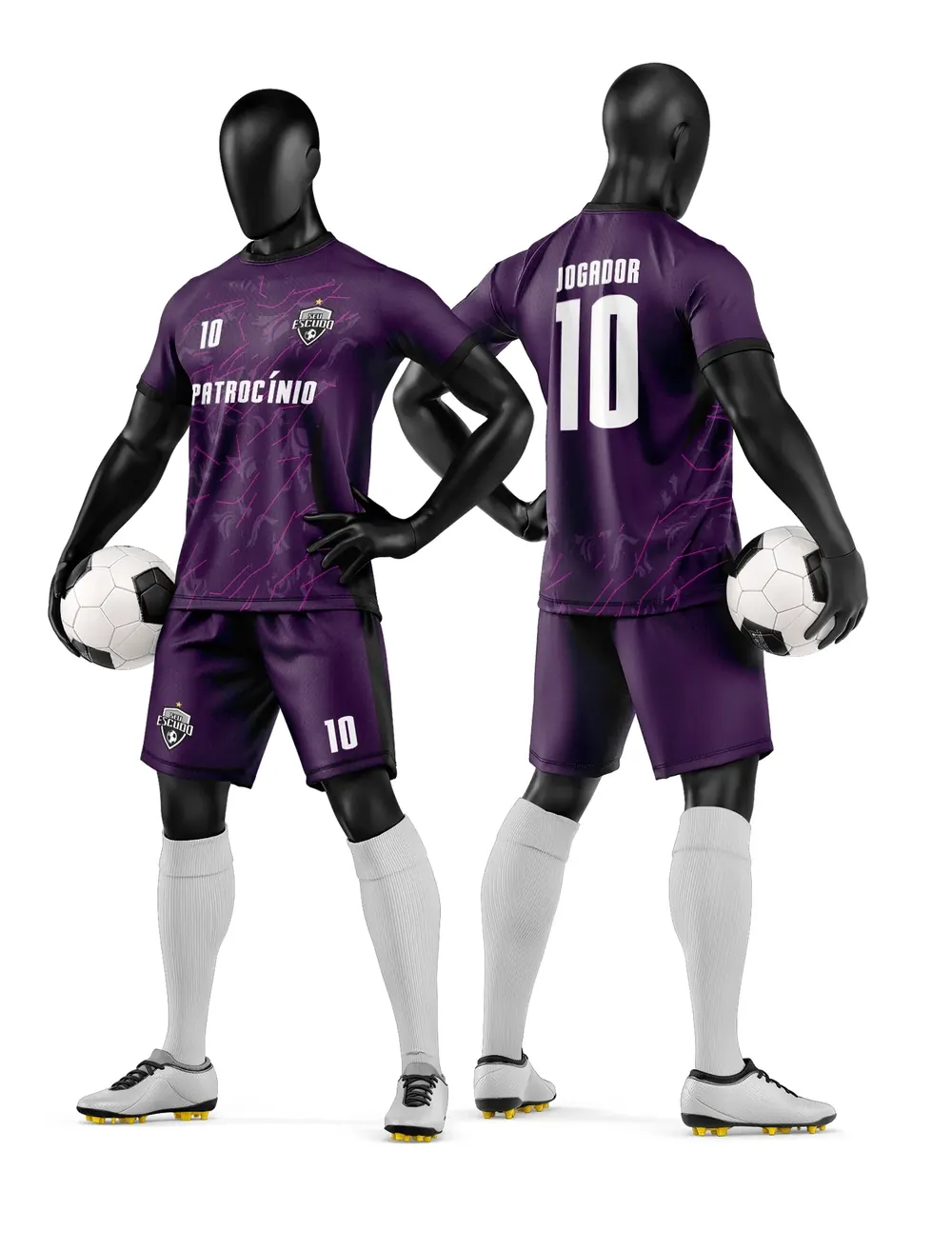 Arte Vetor Camisa e Short de Time de Futebol Amador Modelo 73