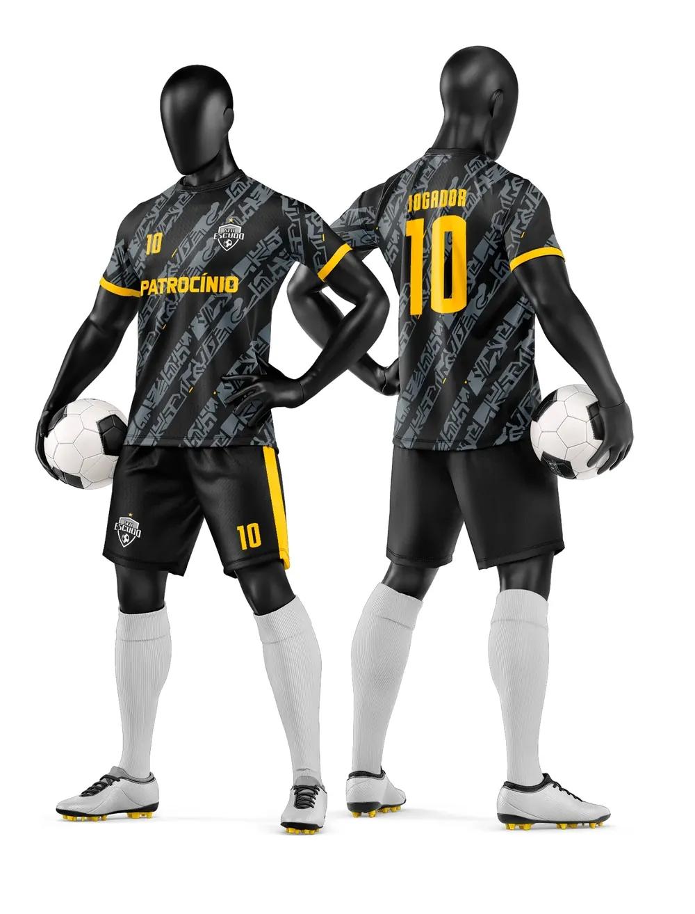 Arte Vetor Camisa e Short de Time de Futebol Amador Modelo 240
