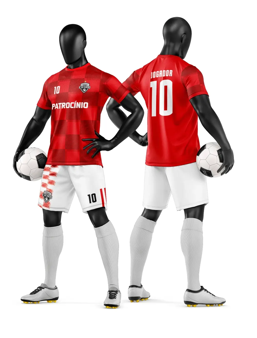 Arte Vetor Camisa e Short de Time de Futebol Amador Modelo 183