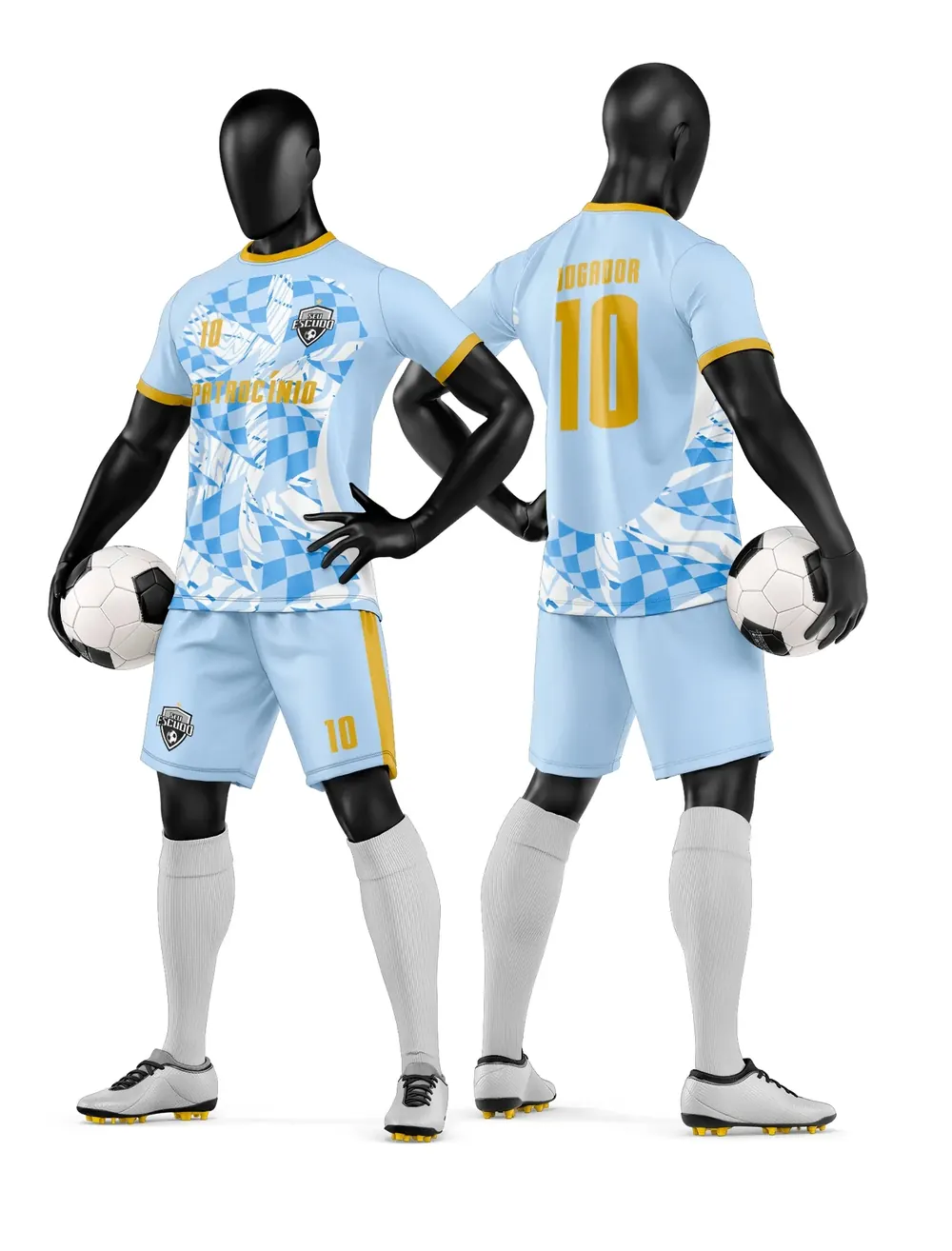 Arte Vetor Camisa e Short de Time de Futebol Amador Modelo 69