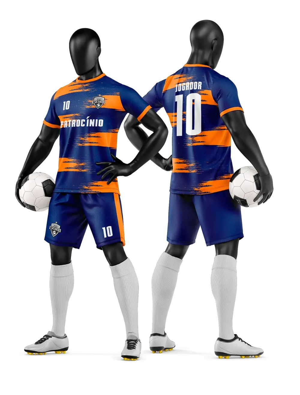 Arte Vetor Camisa e Short de Time de Futebol Amador Modelo 167