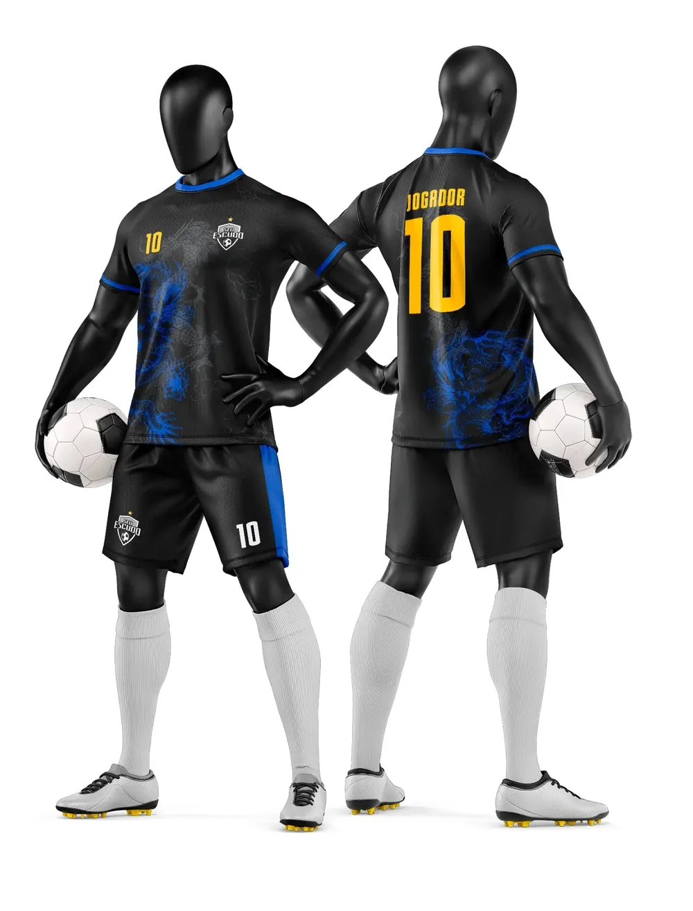 Arte Vetor Camisa e Short de Time de Futebol Amador Modelo 213