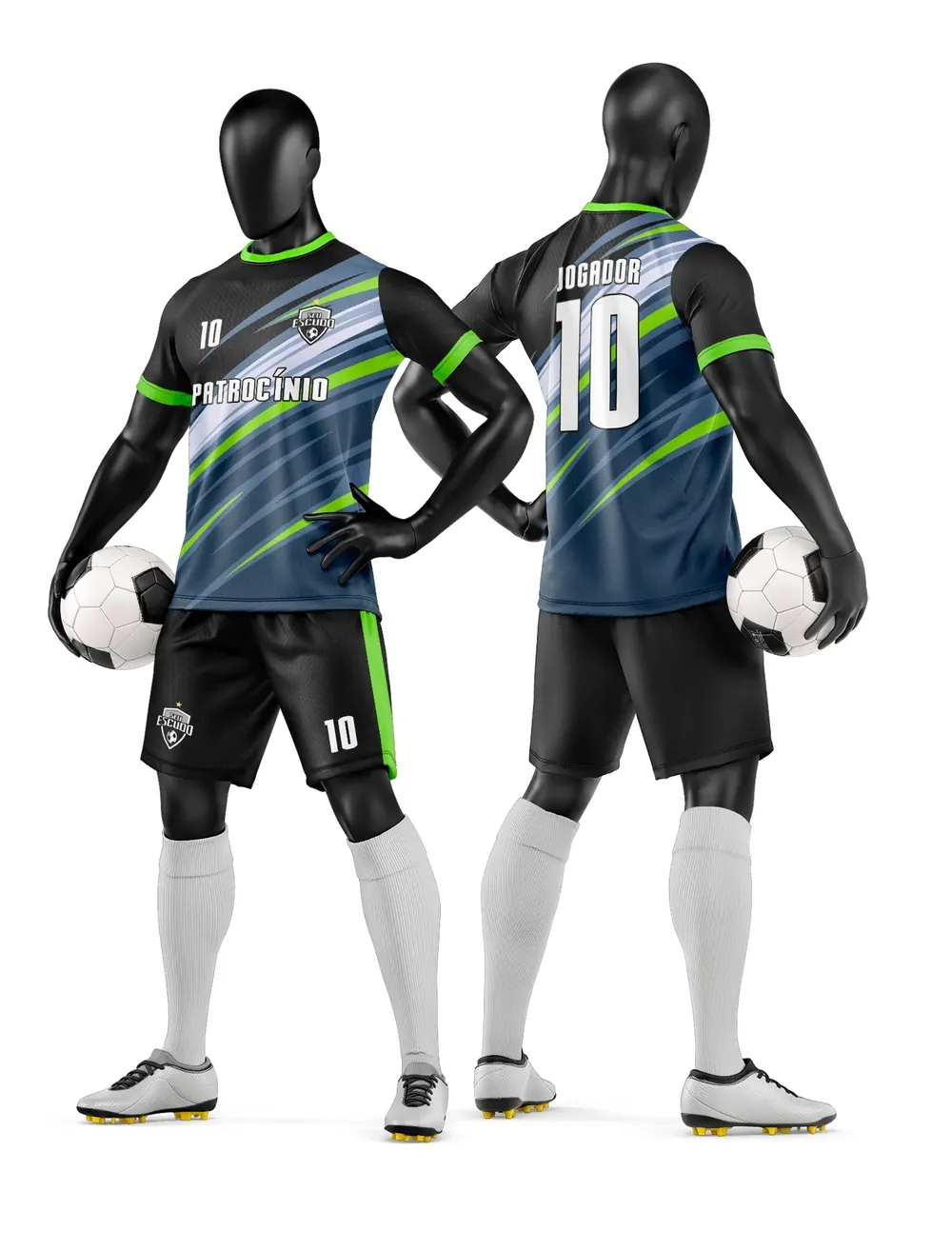 Arte Vetor Camisa e Short de Time de Futebol Amador Modelo 264